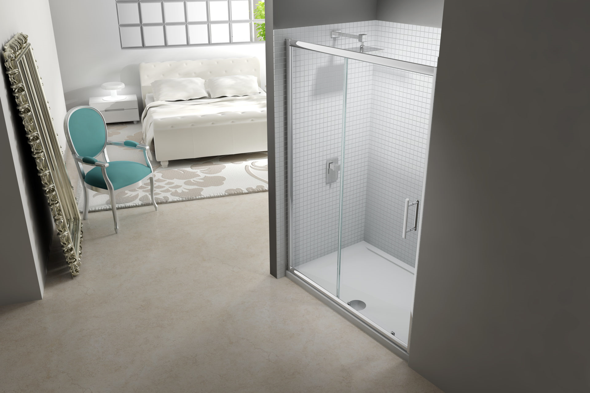 MERLYN M68241P1H Series 6 Sliding Shower Door 1200mm with In-Line Panel 140mm Chrome