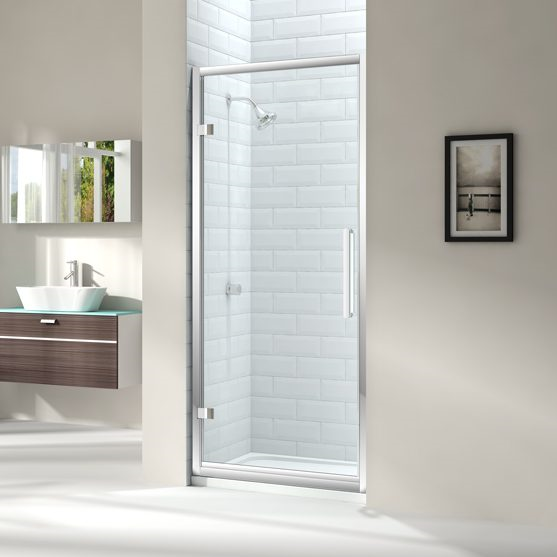 MERLYN M81211PH Series 8 Hinged Shower Door 800mm with In-Line Panel 210mm Chrome Frame