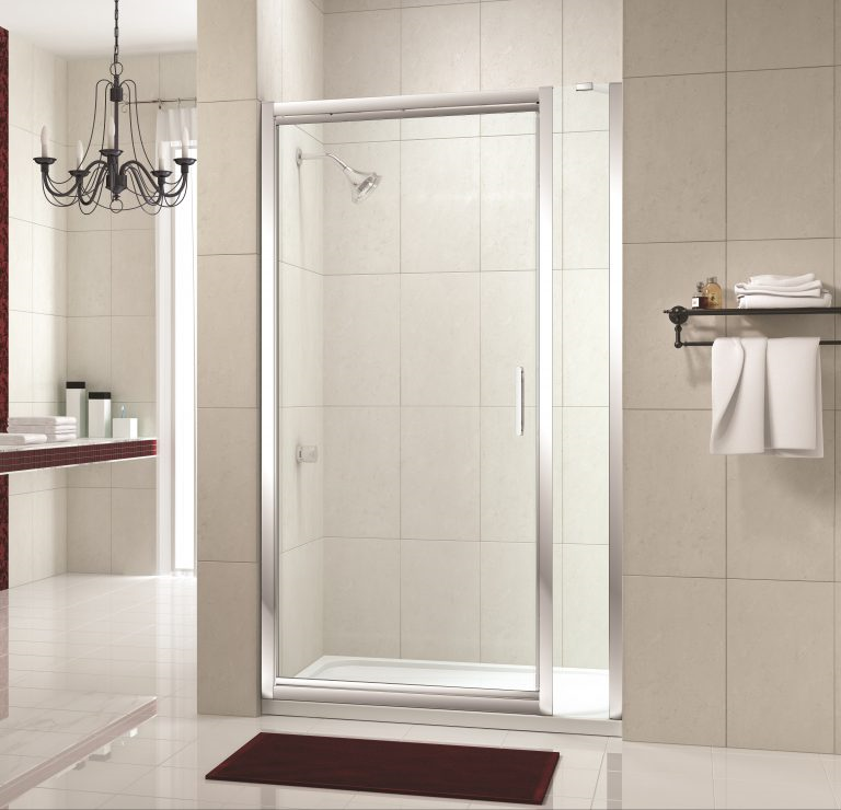 MERLYN M84431P2H Series 8 In-Fold Shower Door 1000mm with In-Line Panel 210mm Chrome Frame