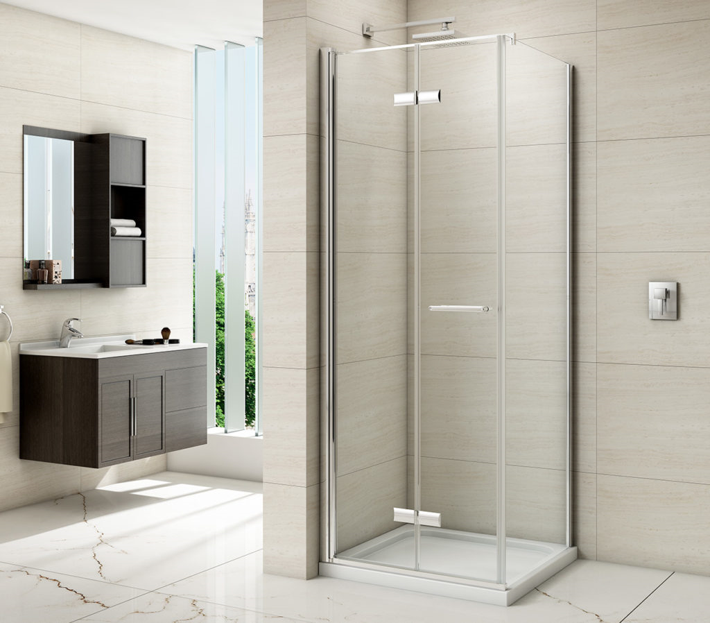 MERLYN M87111 Series 8 Frameless Hinged Bi-Fold Shower Door 760mm