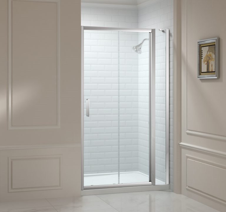 MERLYN M88231P2H Series 8 Sliding Shower Door 1000mm with In-Line Panel 210mm Chrome Frame