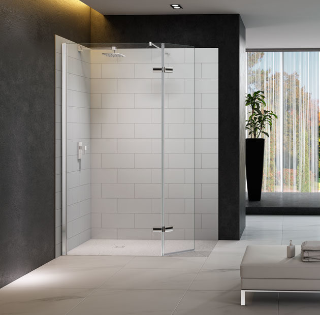 MERLYN M8SW271 Series 8 Wetroom - Showerwall with Hinged Swivel Panel 1350mm