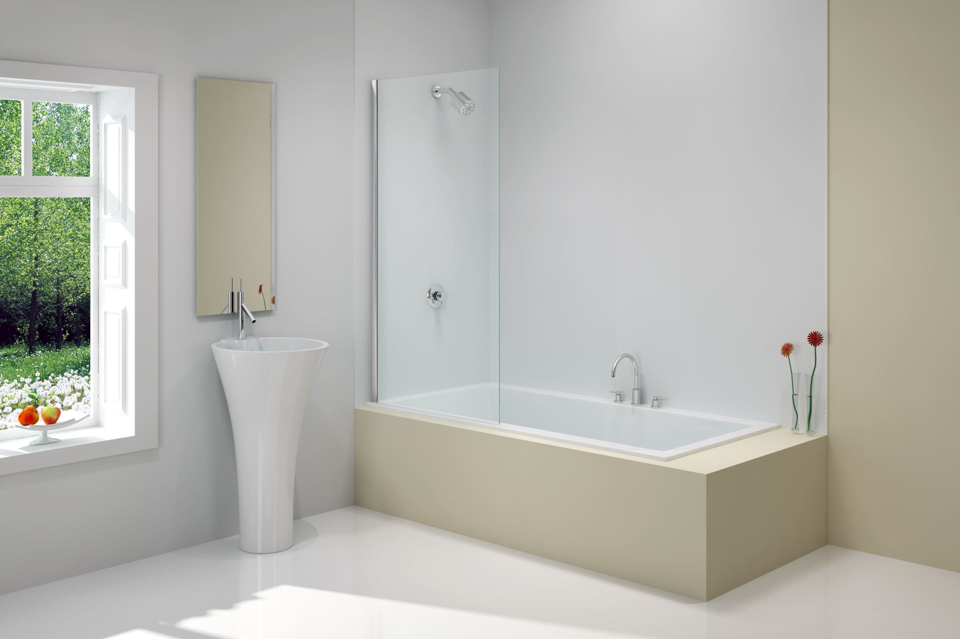 MERLYN MB0 Secure Seal Bath Screen - Fixed Square 800x1500mm