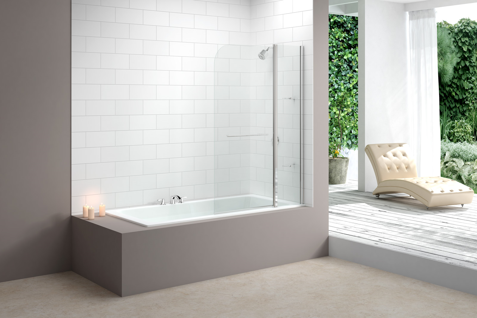 MERLYN MB3 Secure Seal Bath Screen - 2 Panel Curved 1150x1500mm