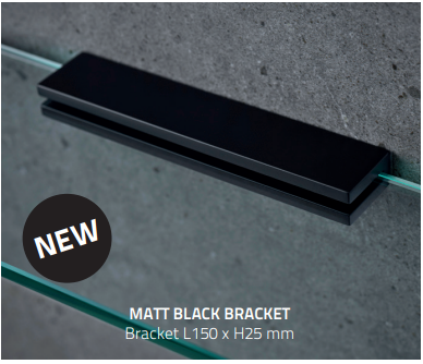 Miller 8102B Classic Bracket for Glass Shelf 150mm - Matt Black (Bracket Only)