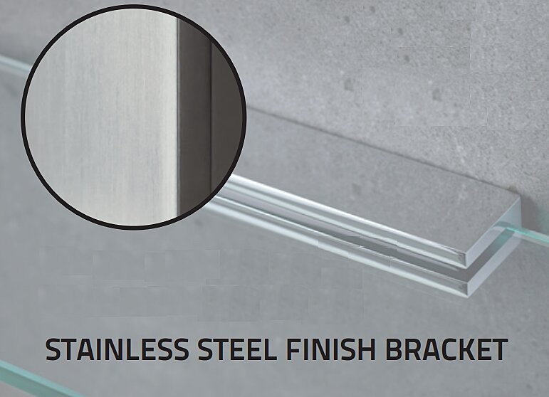 Miller 8102BN Classic Bracket for Glass Shelf- Stainless Steel (Bracket Only)