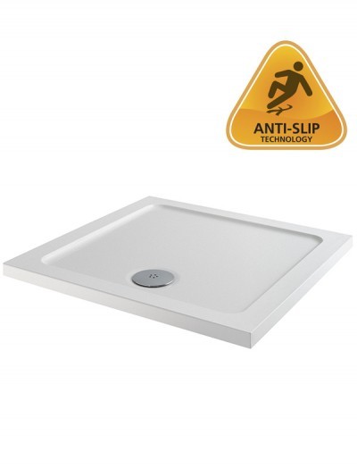 MX Group Elements Anti-Slip Square Shower Tray with 90mm Waste 700mm White [ASXHA]