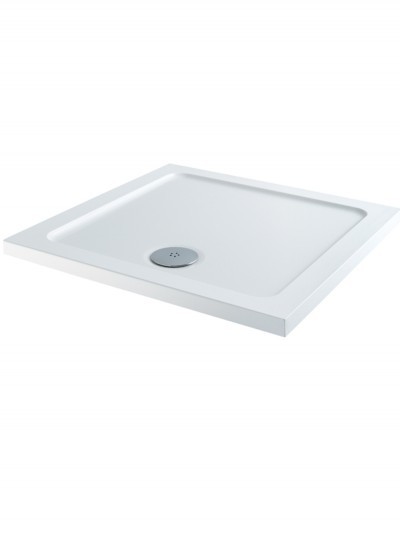 MX Group Elements Square Shower Tray with 90mm Waste 1000mm White [SCU]