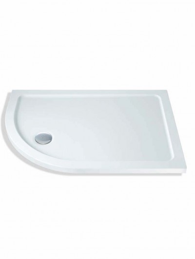 MX Group Elements Left Hand Offset Quadrant Shower Tray with 90mm Waste 1200x760mm White [TOT]