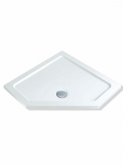 MX Group Elements Pentangle Shower Tray with 90mm Waste 900mm White [UAN]