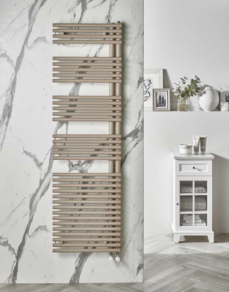 Redroom OML170050523 Omnia Left Hand Radiator 1681x496mm Quartz Beige (Radiator Valves NOT Included)