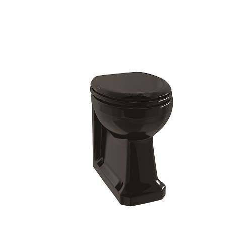 Burlington P14JET Back-to-Wall WC Pan 425 x 360mm Jet Matt Black (Toilet Seat NOT Included)