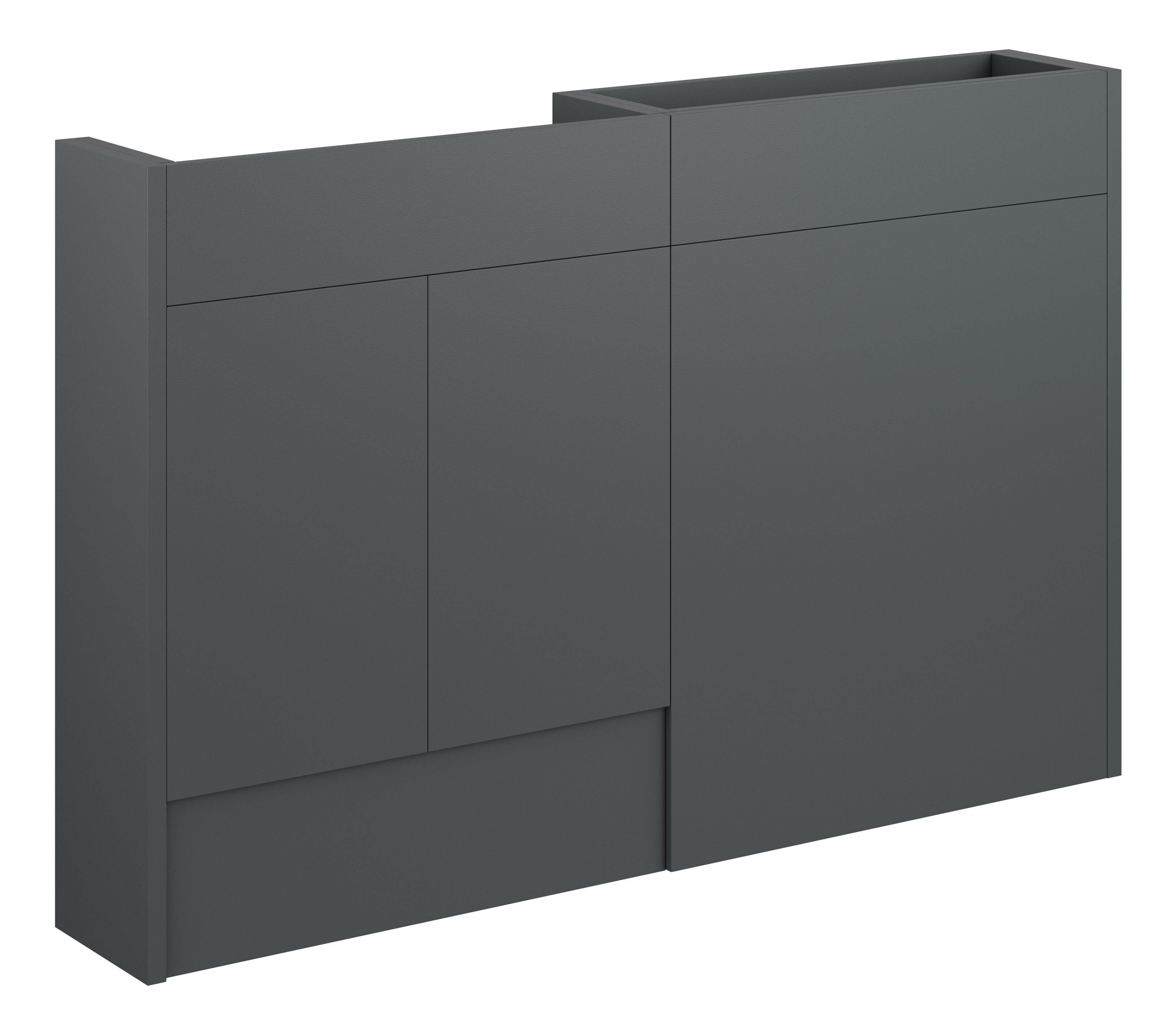 Adula Slim Basin & WC Unit Pack 1236mm Matt Graphite Grey (Grey Cabinet) [PLUM110505]