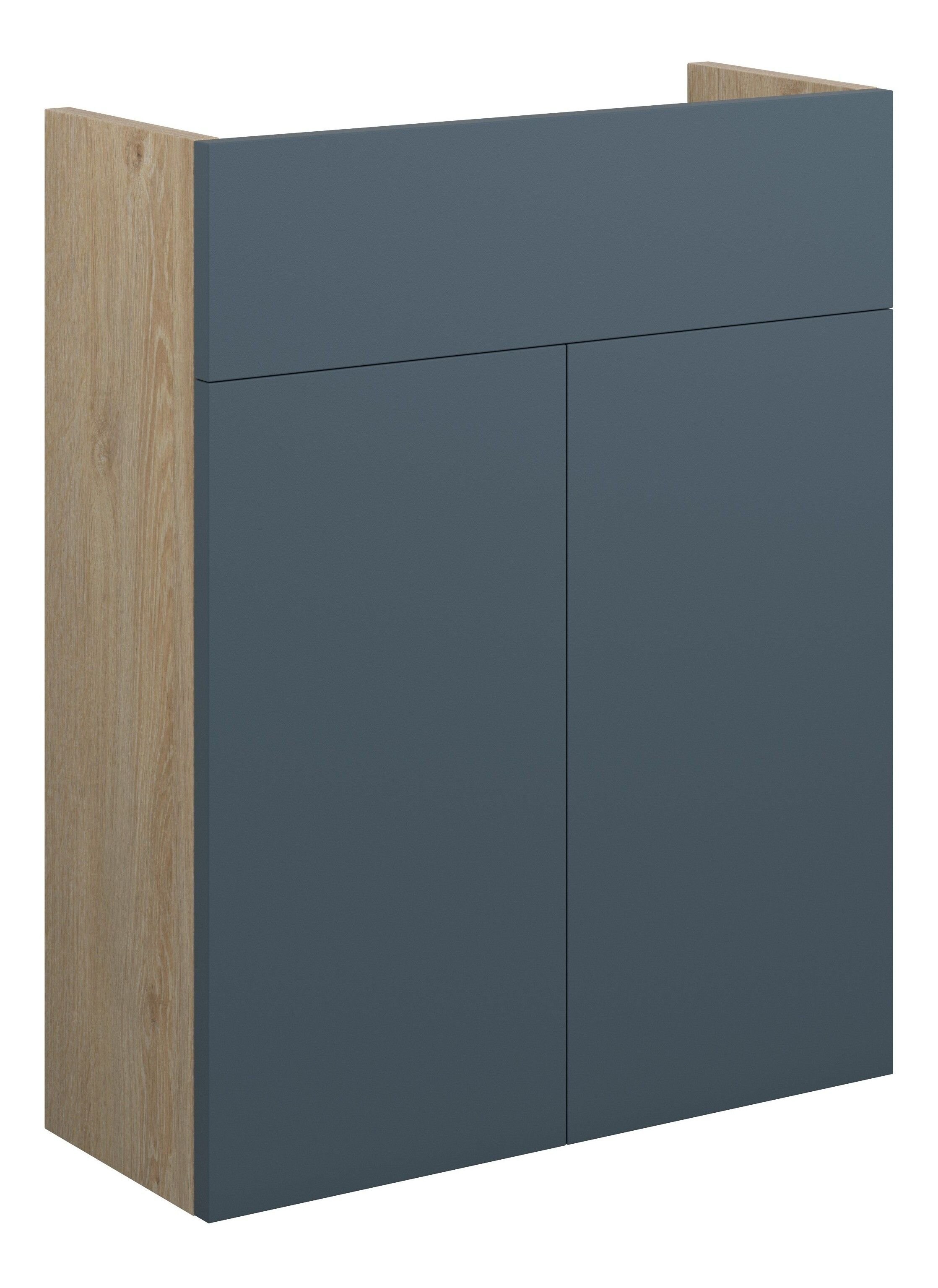Adula Slim Basin Unit 500mm (2 Door) Matt Arley Blue (Oak Cabinet) [PLUM110896]