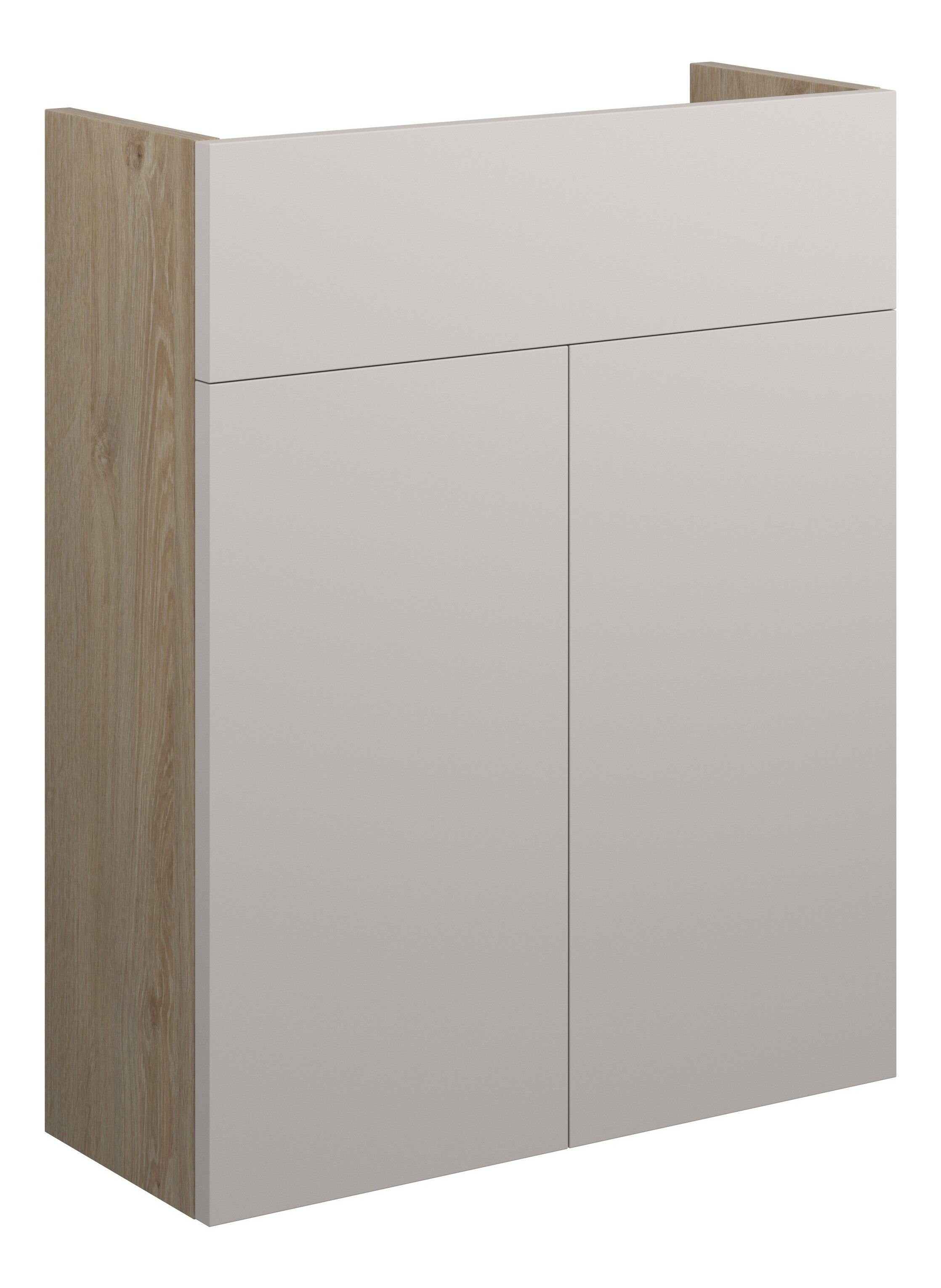 Adula Slim Basin Unit 500mm (2 Door) Matt Dove Grey (Oak Cabinet) [PLUM110541]