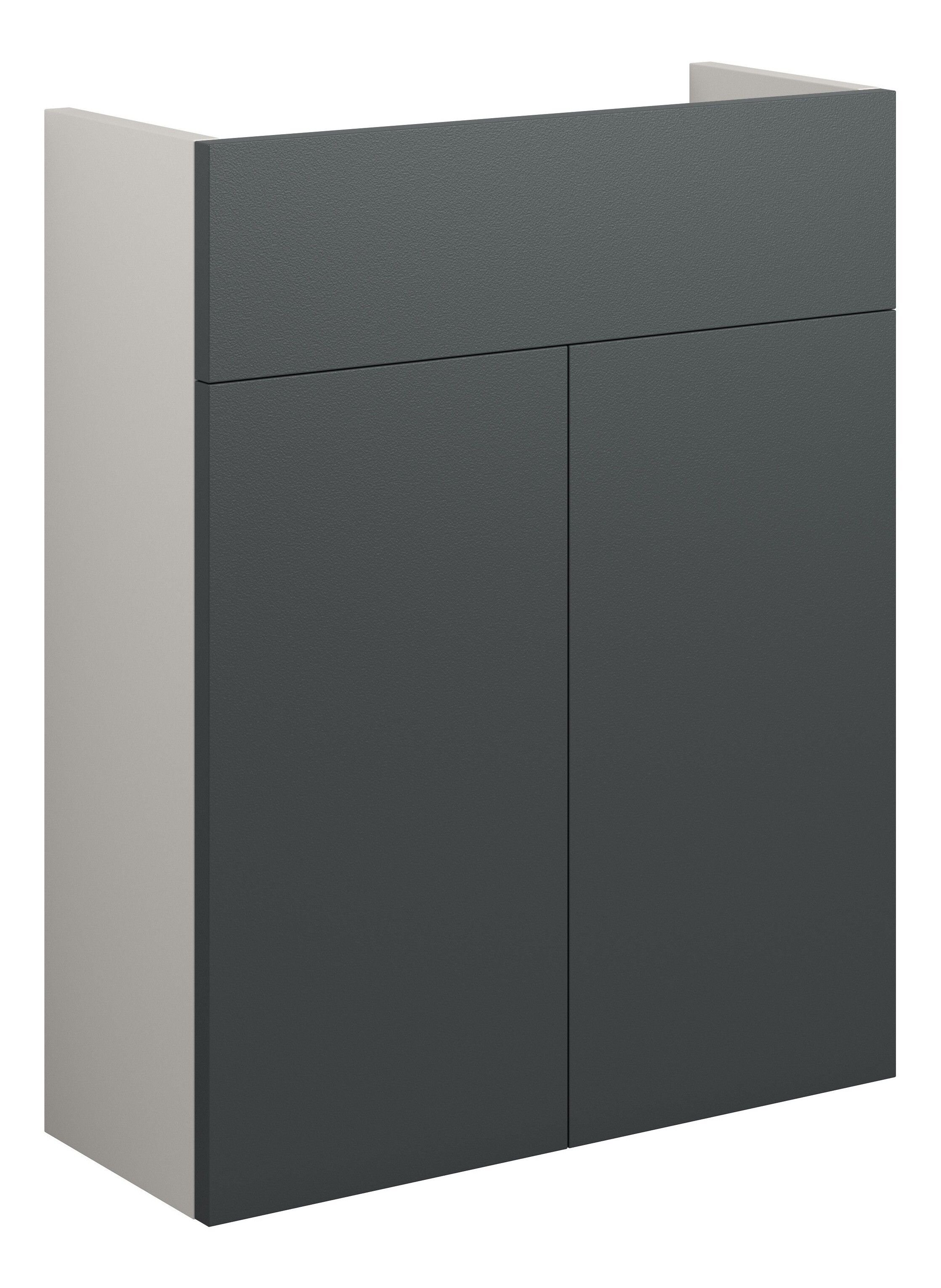 Adula Slim Basin Unit 500mm (2 Door) Matt Graphite Grey (Grey Cabinet) [PLUM110469]