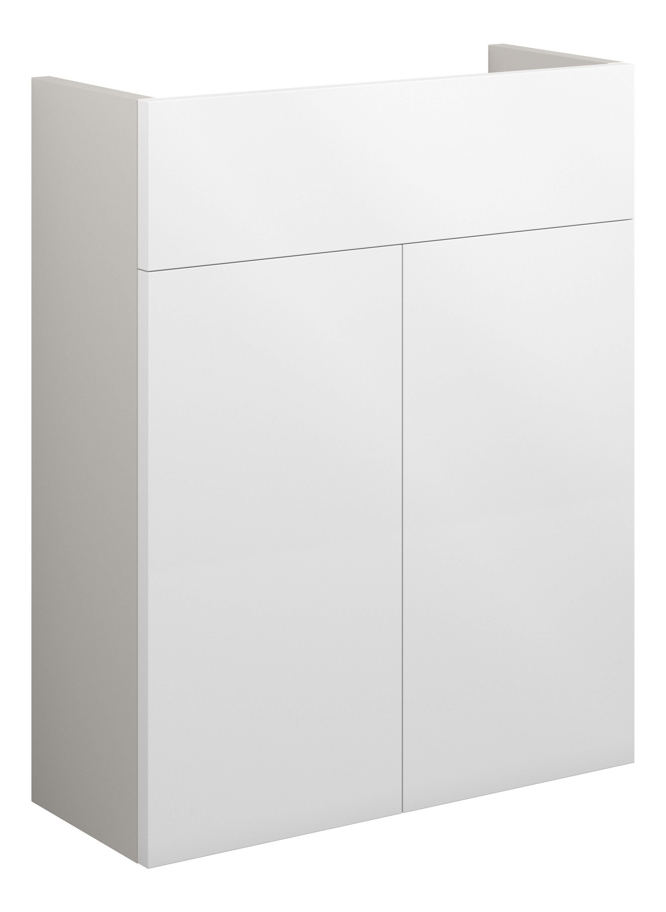 Adula Slim Basin Unit 500mm (2 Door) White Gloss (Grey Cabinet) [PLUM110398]