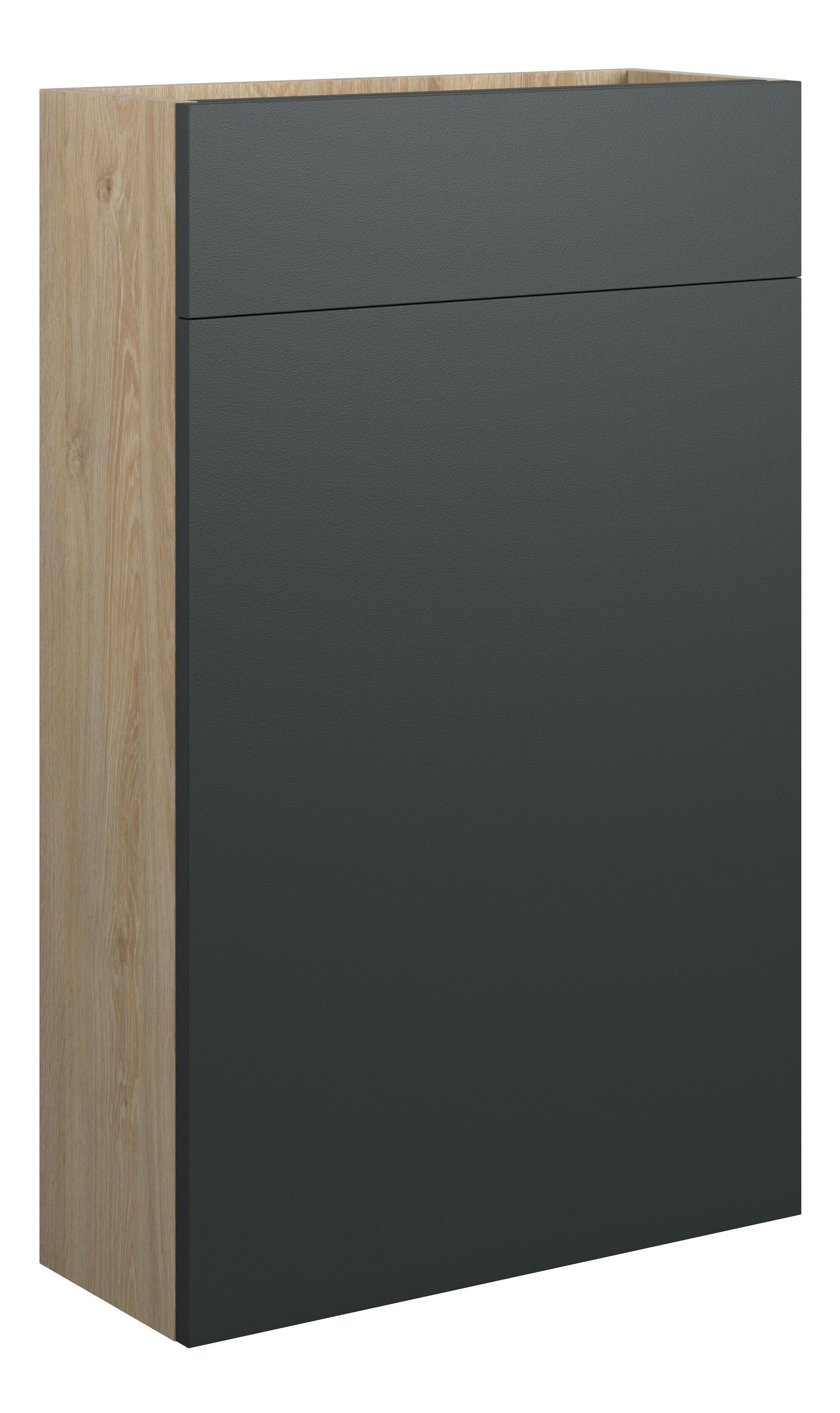 Adula Slim WC Unit 500mm Matt Graphite Grey (Oak Cabinet) [PLUM110482]