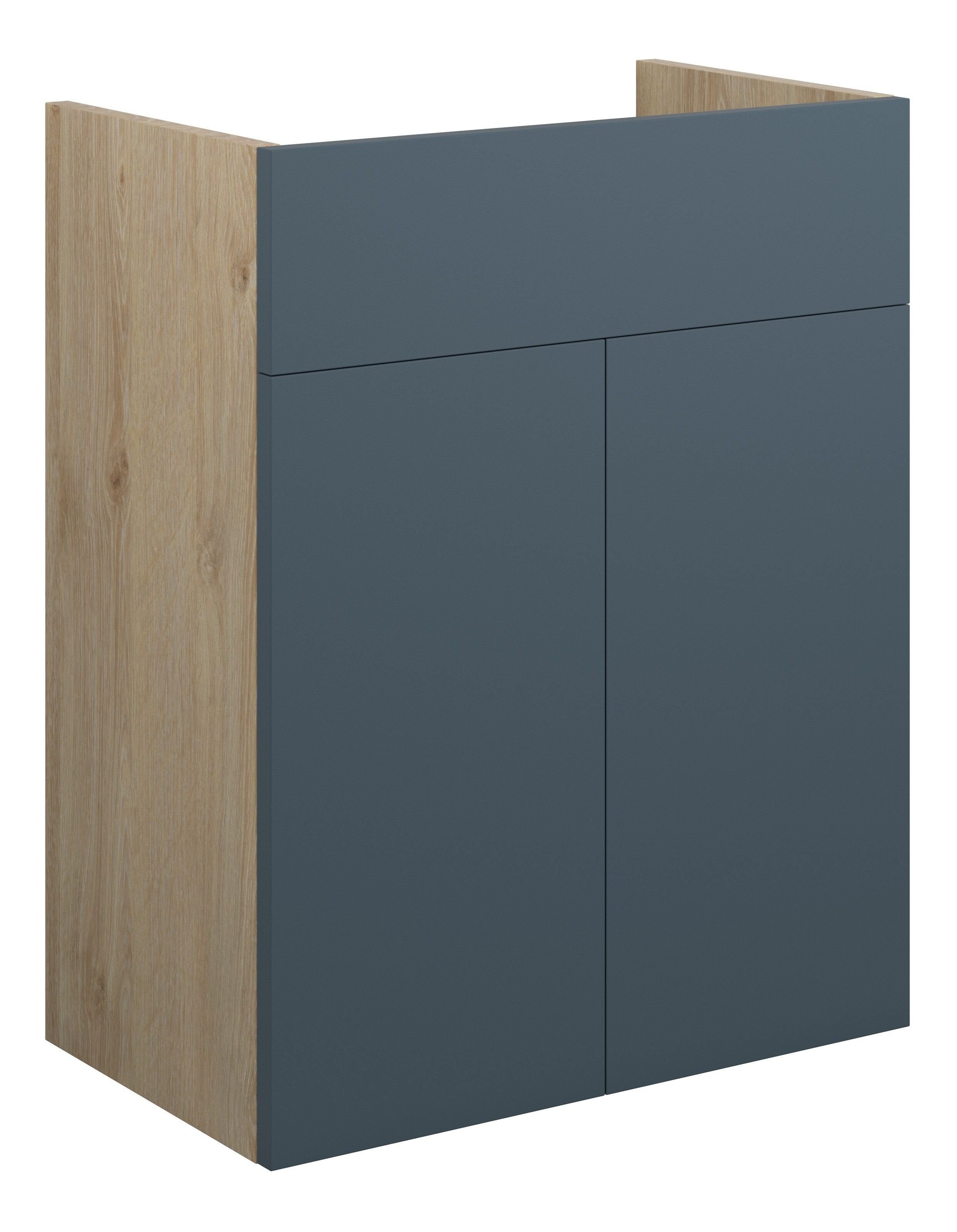 Adula Standard Basin Unit 500mm (2 Door) Matt Arley Blue (Oak Cabinet) [PLUM110899]