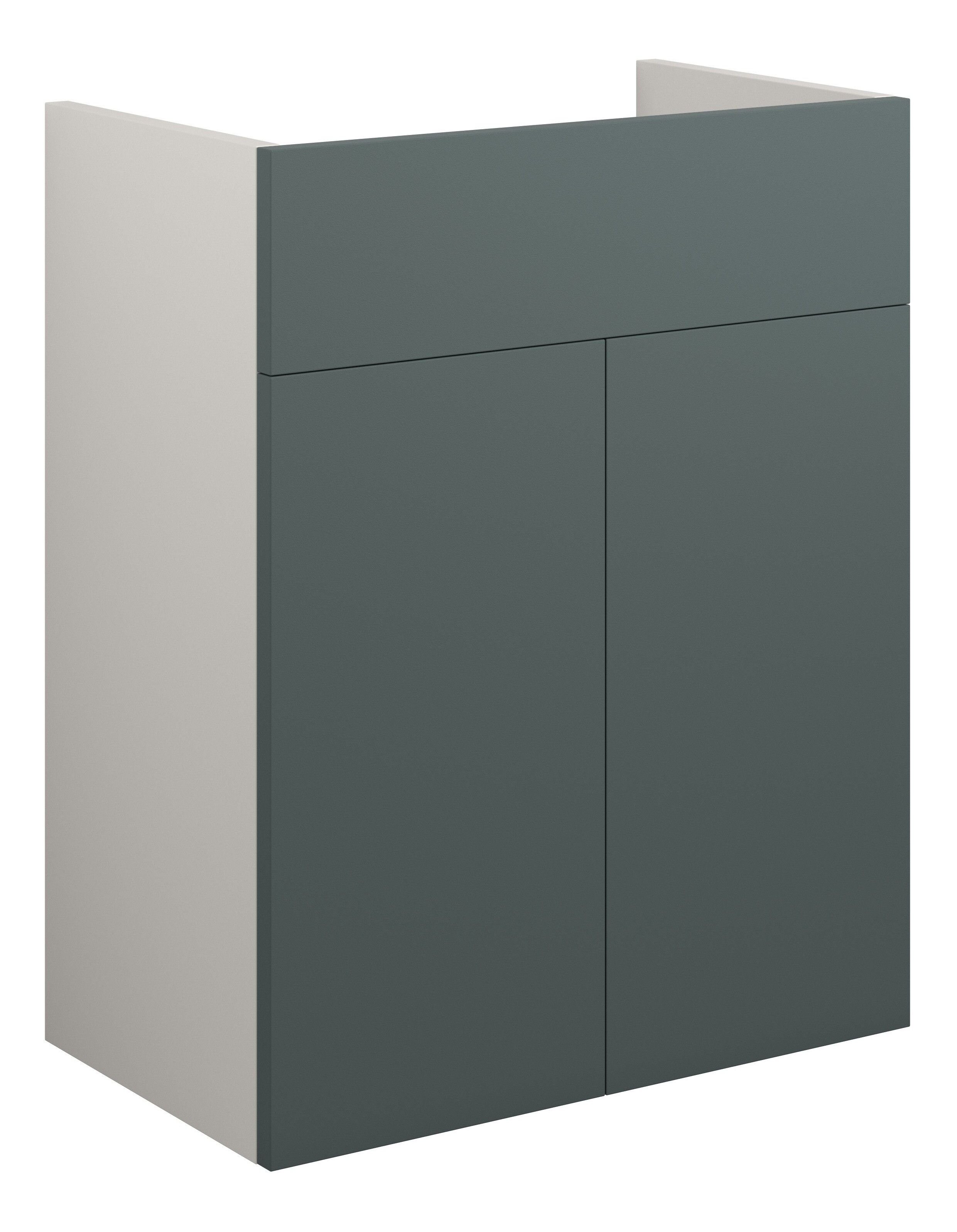 Adula Standard Basin Unit 500mm (2 Door) Matt Green (Grey Cabinet) [PLUM110756]