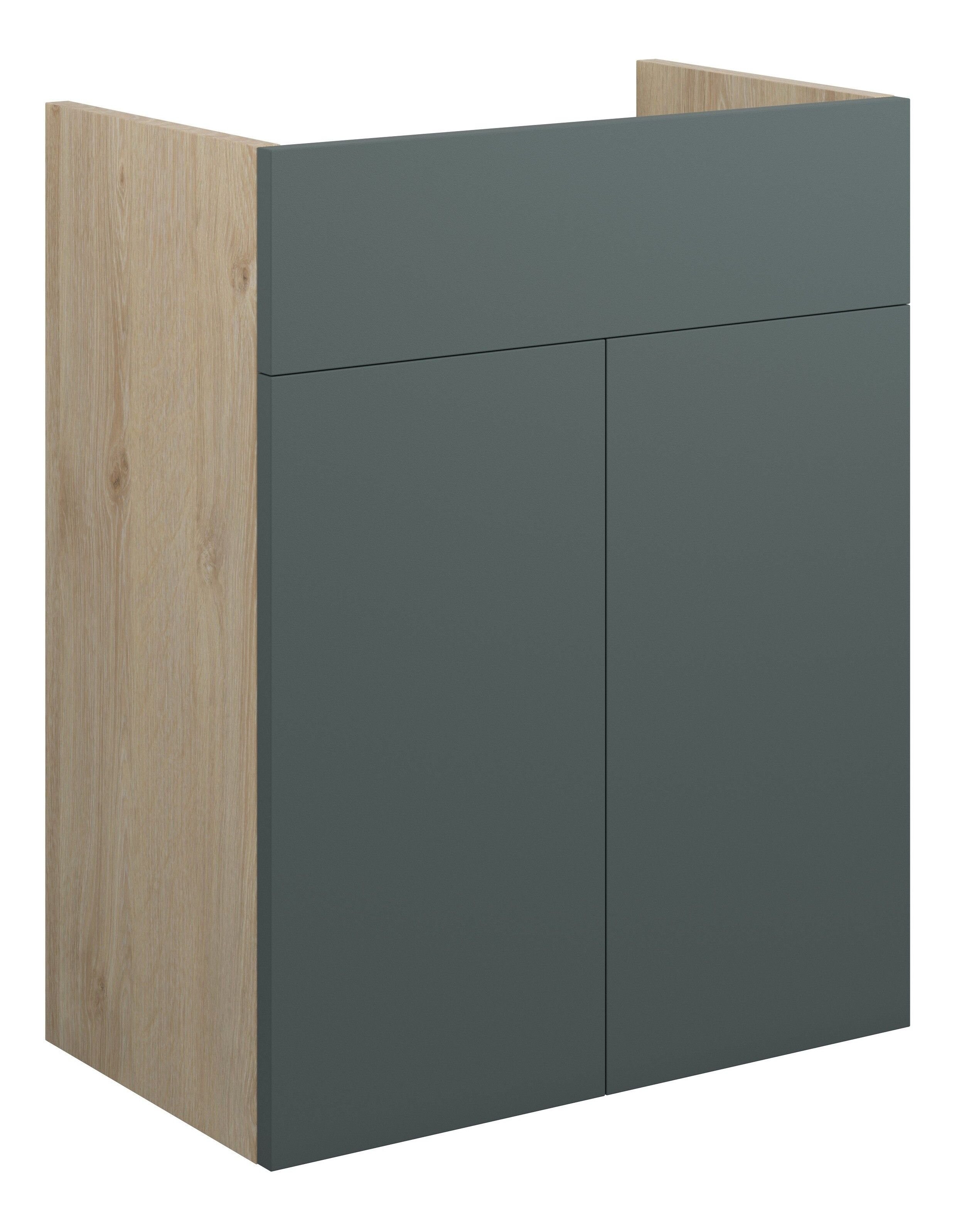 Adula Standard Basin Unit 500mm (2 Door) Matt Green (Oak Cabinet) [PLUM110757]