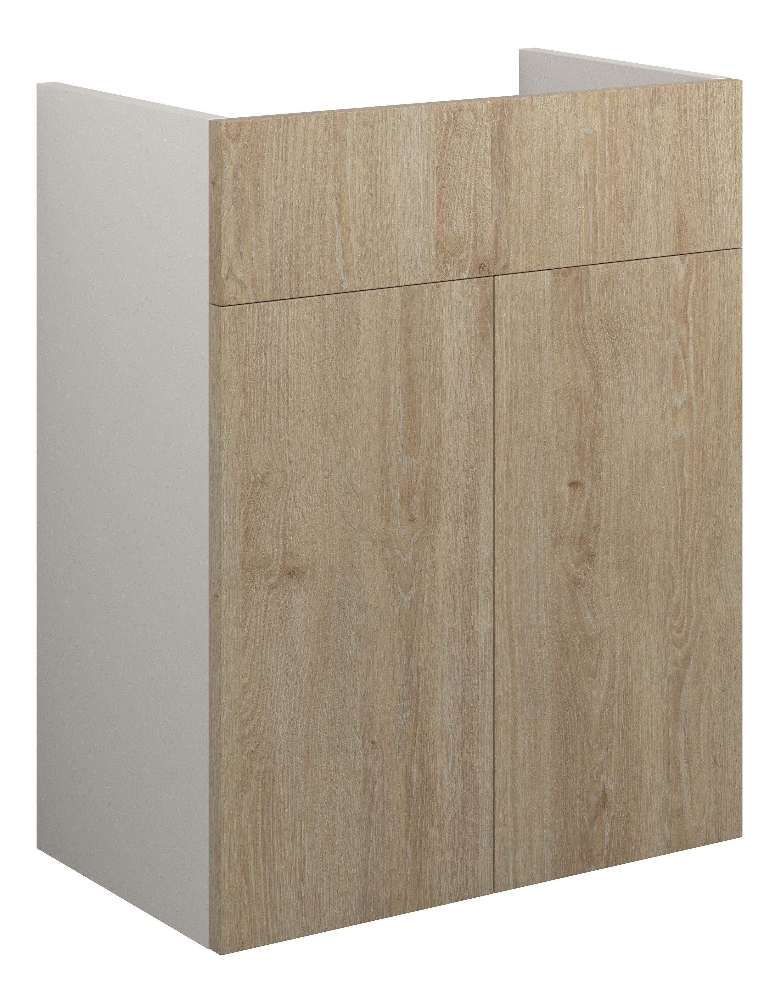 Adula Standard Basin Unit 500mm (2 Door) Havana Oak (Grey Cabinet) [PLUM110614]
