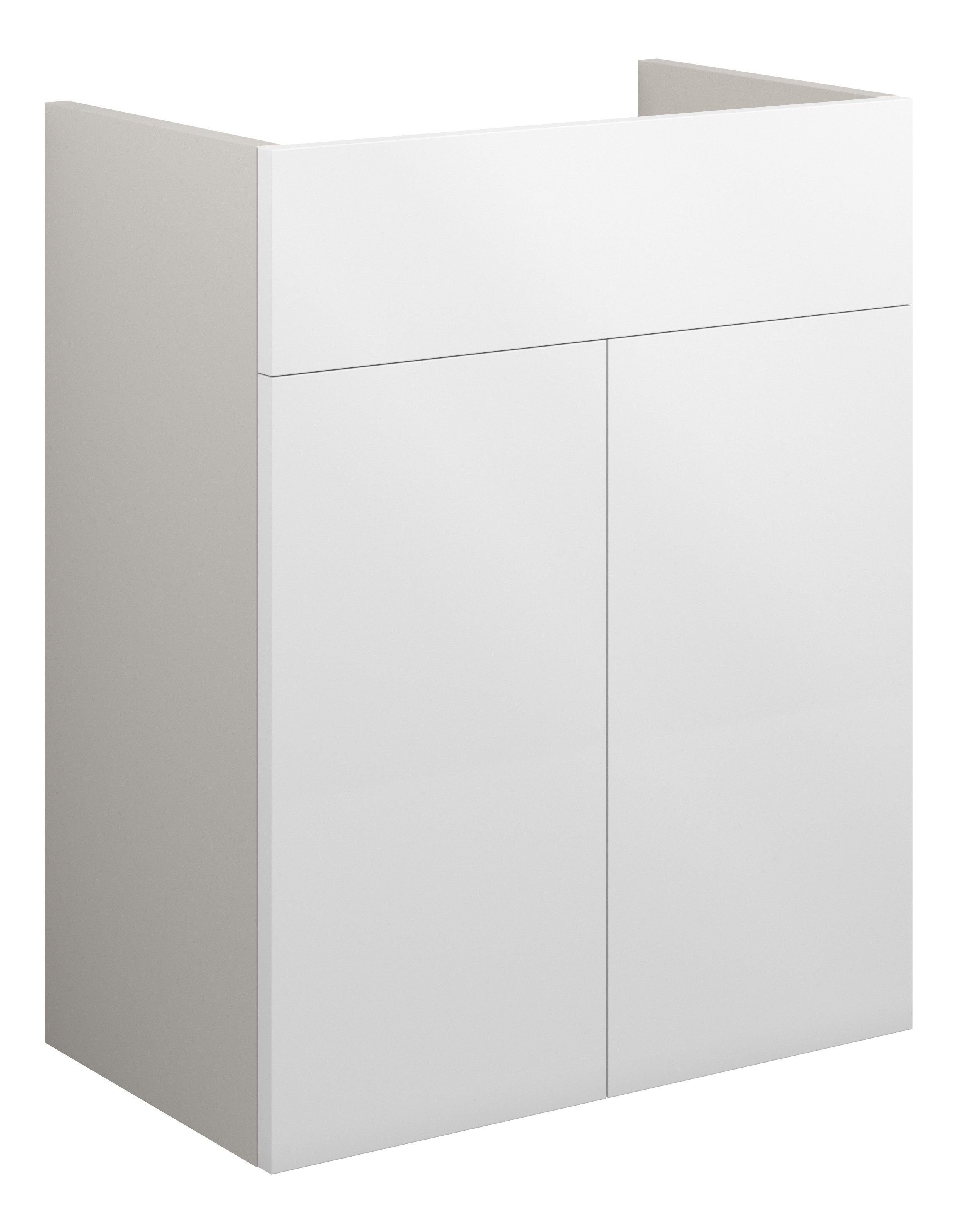 Adula Standard Basin Unit 500mm (2 Door) White Gloss (Grey Cabinet) [PLUM110401]