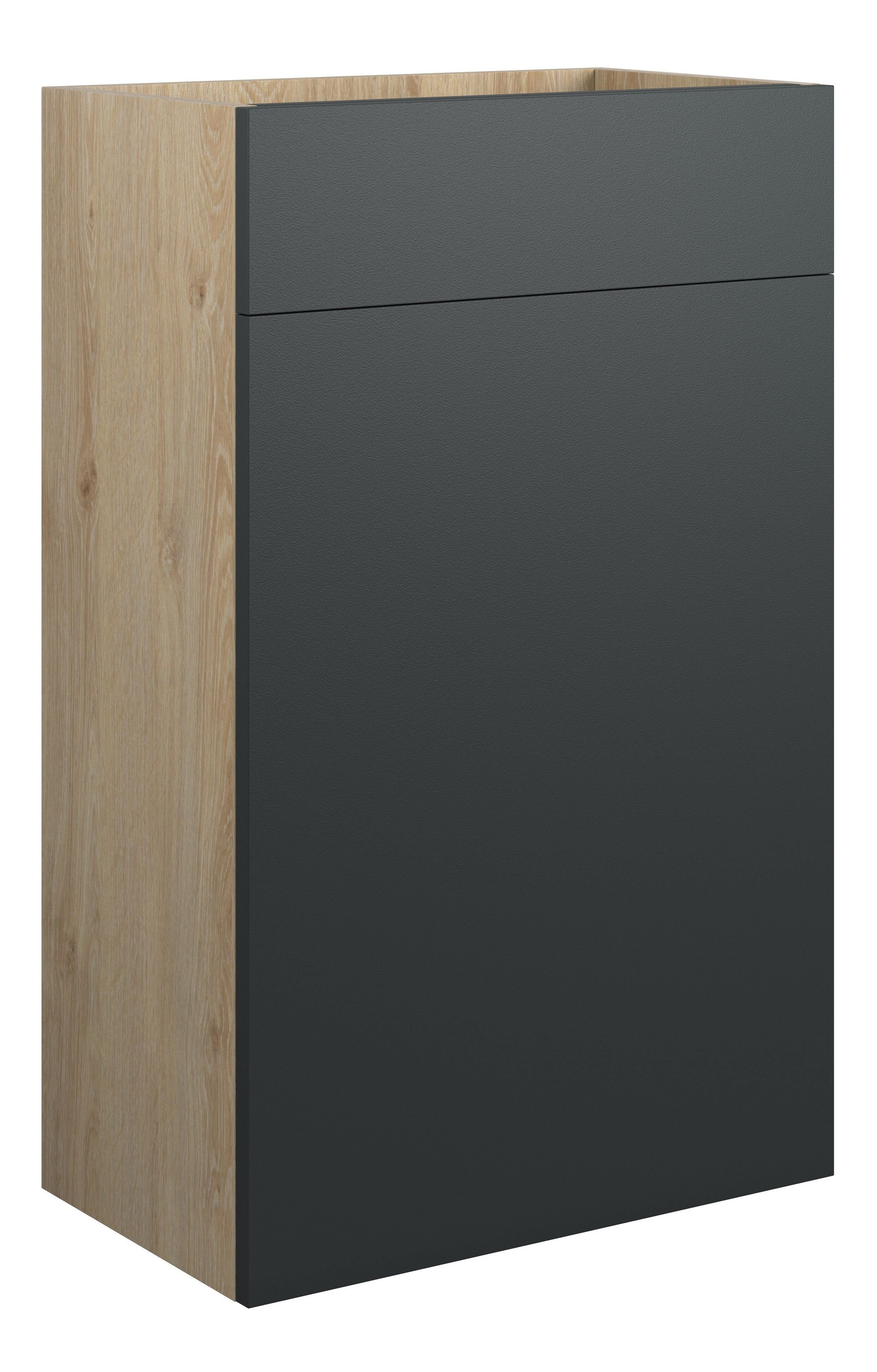 Adula Standard WC Unit 500mm Matt Graphite Grey (Oak Cabinet) [PLUM110485]