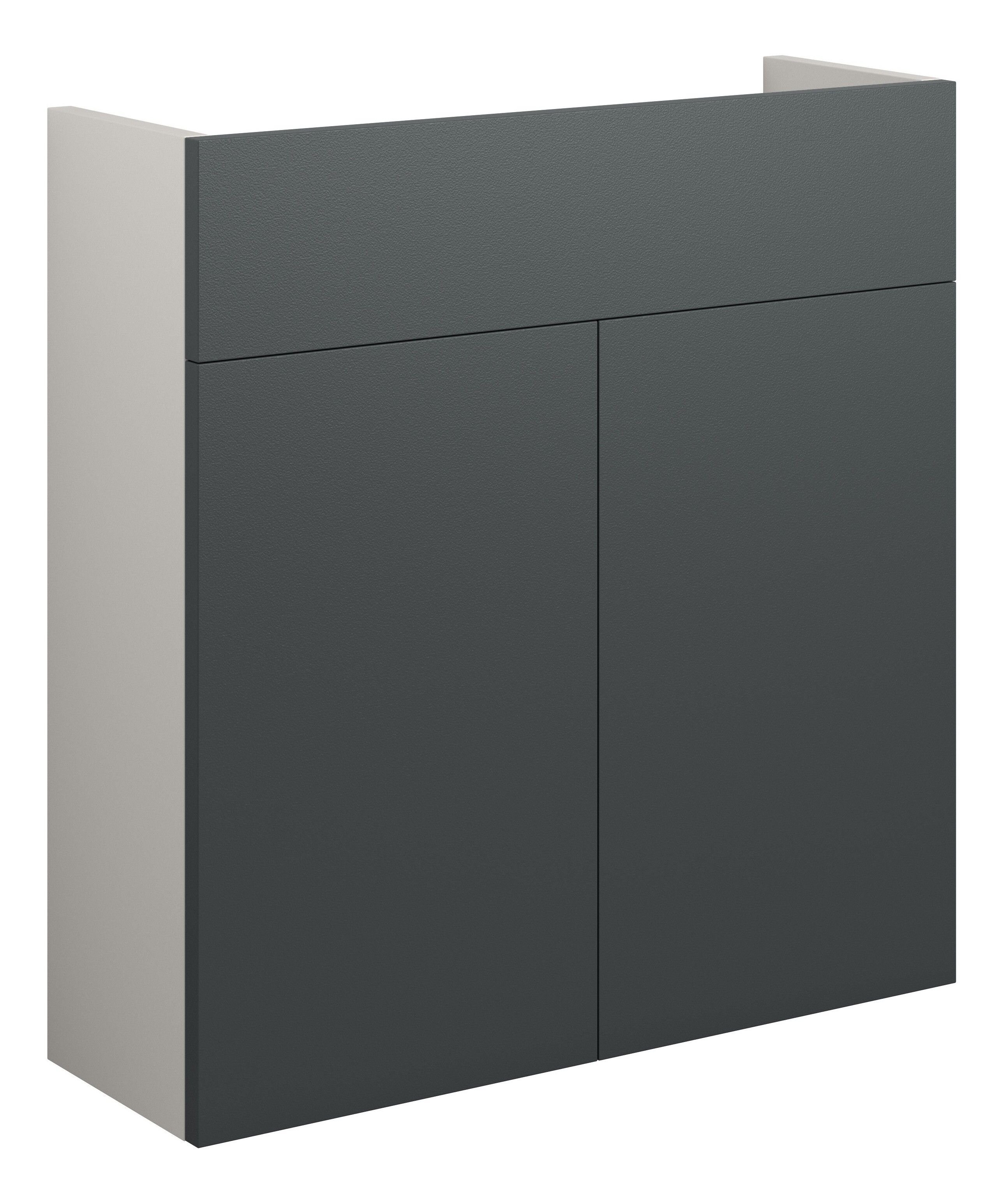 Adula Slim Basin Unit 600mm (2 Door) Matt Graphite Grey (Grey Cabinet) [PLUM110475]