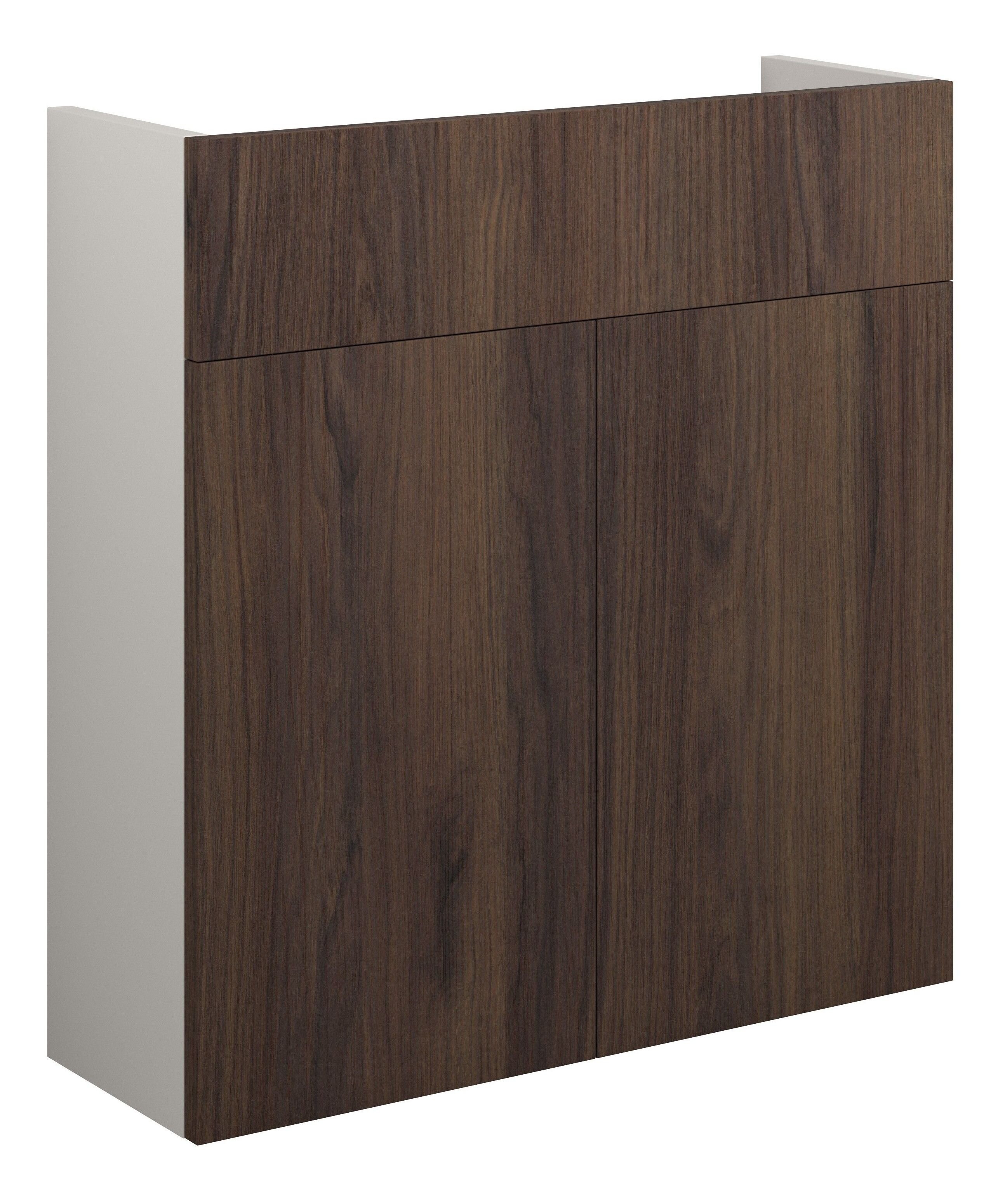 Adula Slim Basin Unit 600mm (2 Door) Warm Walnut (Grey Cabinet) [PLUM110830]