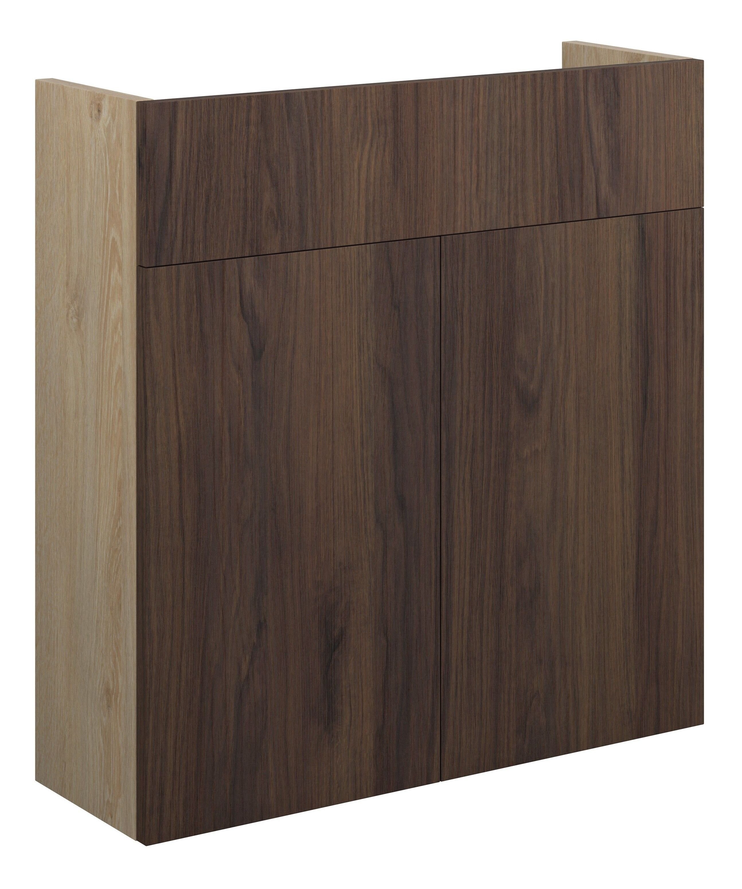 Adula Slim Basin Unit 600mm (2 Door) Warm Walnut (Oak Cabinet) [PLUM110831]