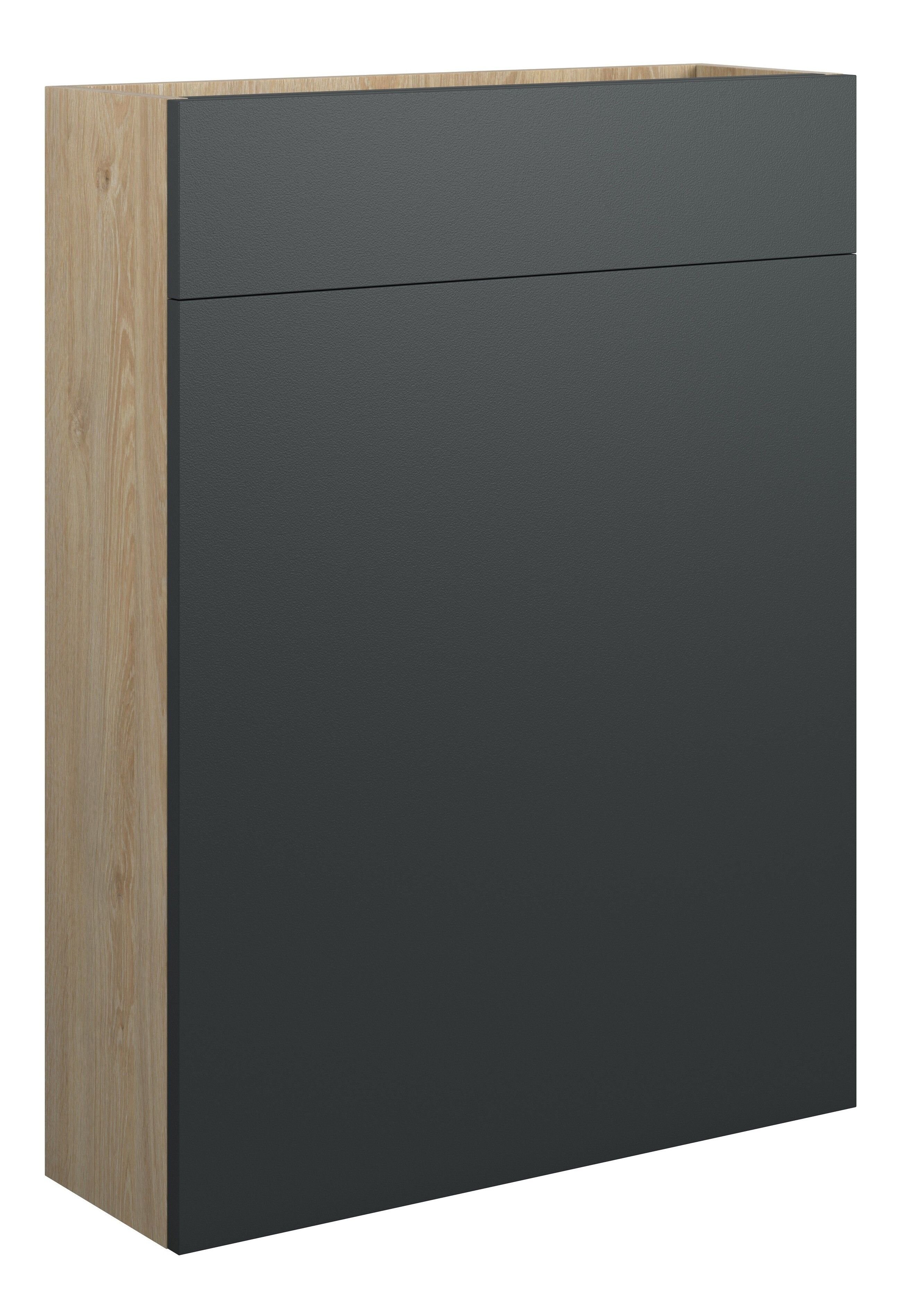 Adula Slim WC Unit 600mm Matt Graphite Grey (Oak Cabinet) [PLUM110488]