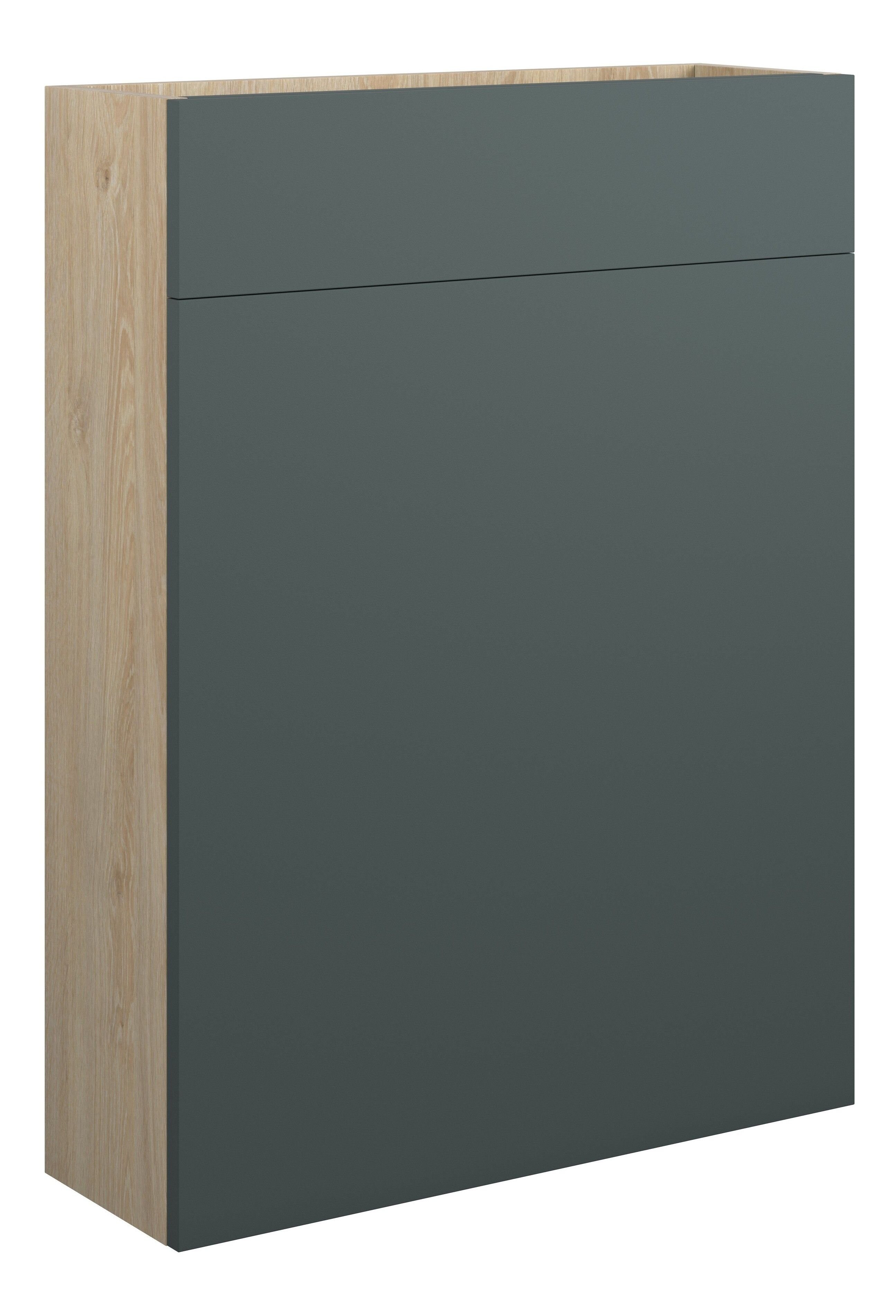 Adula Slim WC Unit 600mm Matt Green (Oak Cabinet) [PLUM110772]