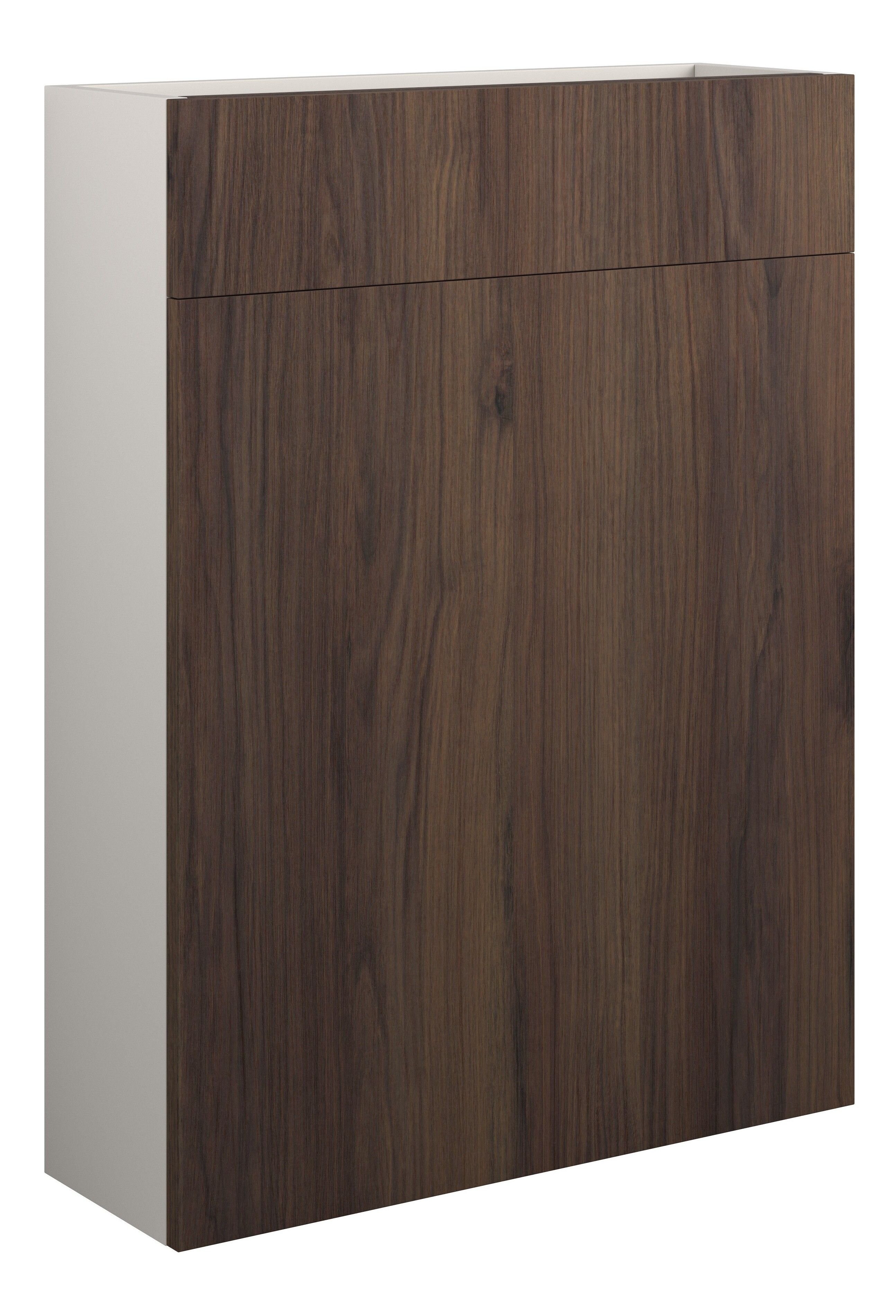 Adula Slim WC Unit 600mm Warm Walnut (Grey Cabinet) [PLUM110842]