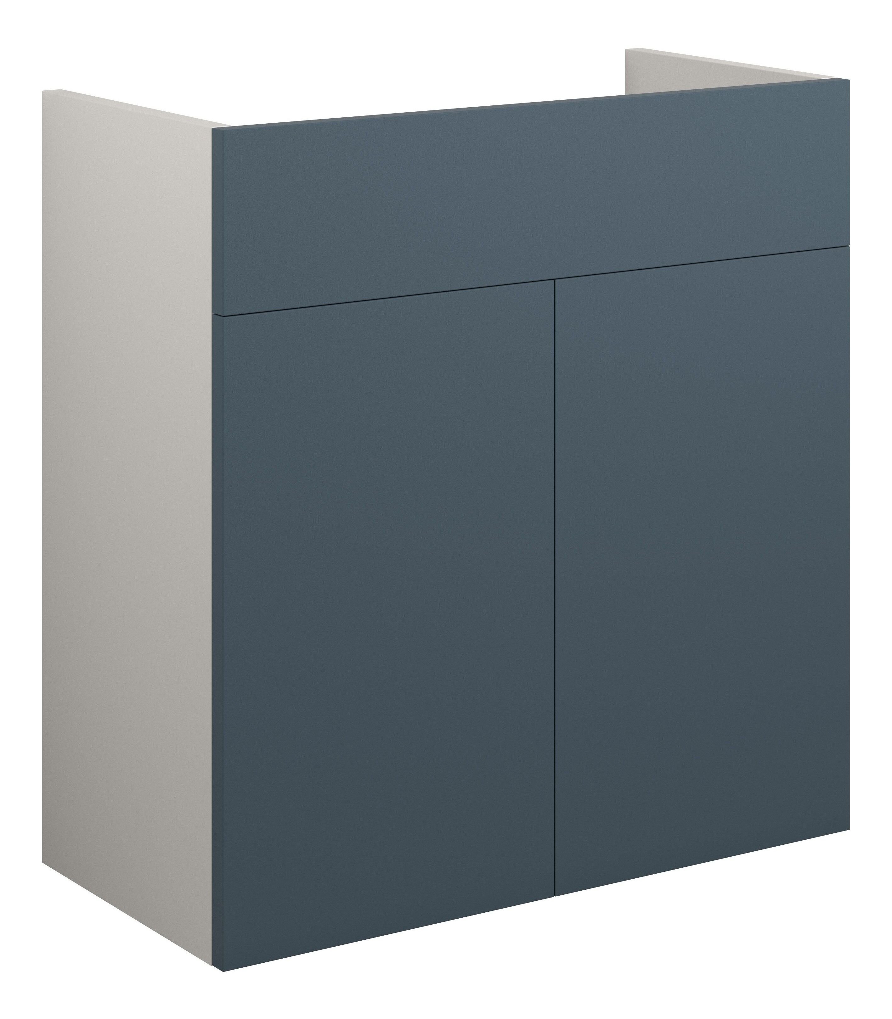 Adula Standard Basin Unit 600mm (2 Door) Matt Arley Blue (Grey Cabinet) [PLUM110904]