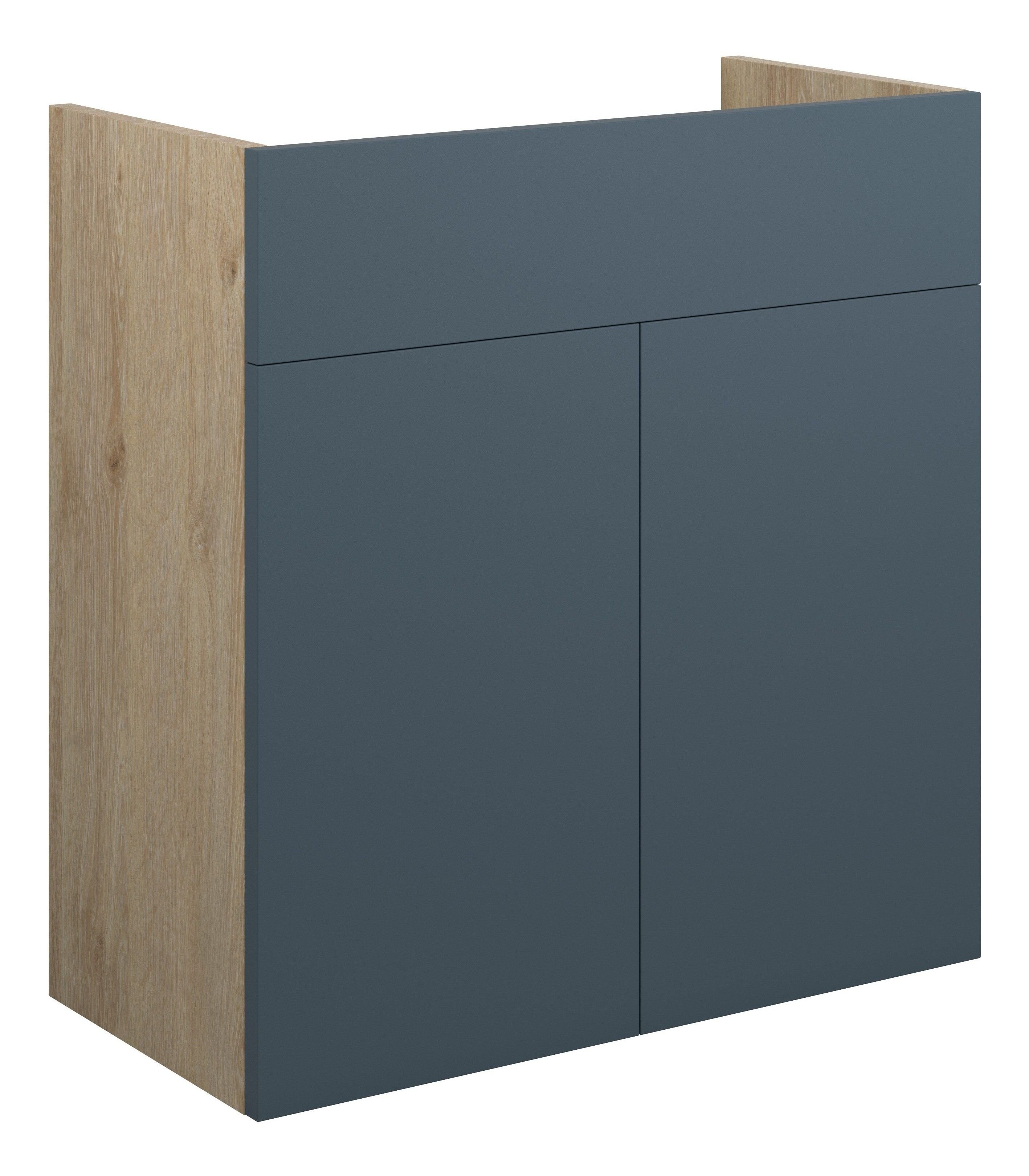 Adula Standard Basin Unit 600mm (2 Door) Matt Arley Blue (Oak Cabinet) [PLUM110905]