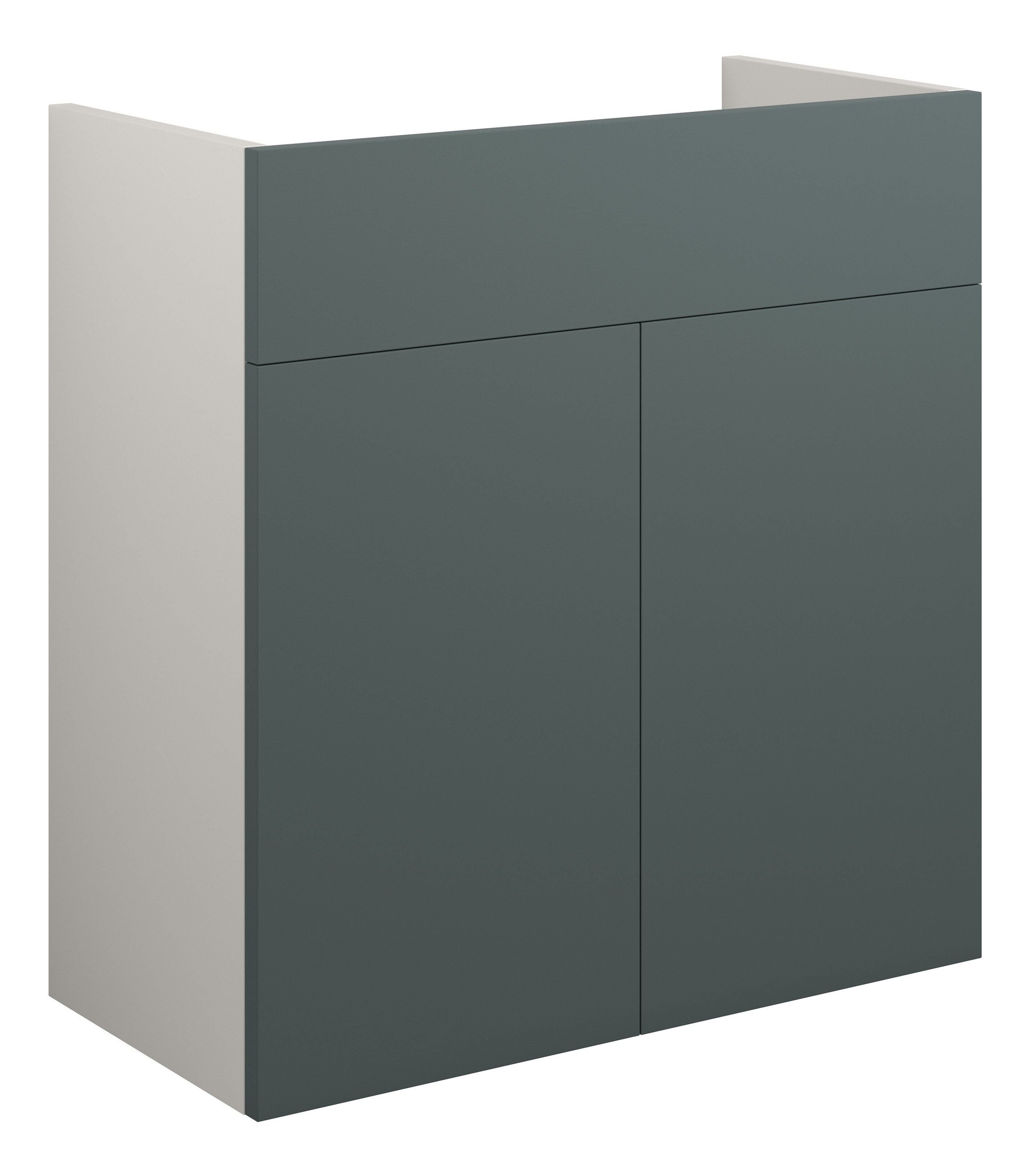 Adula Standard Basin Unit 600mm (2 Door) Matt Green (Grey Cabinet) [PLUM110762]