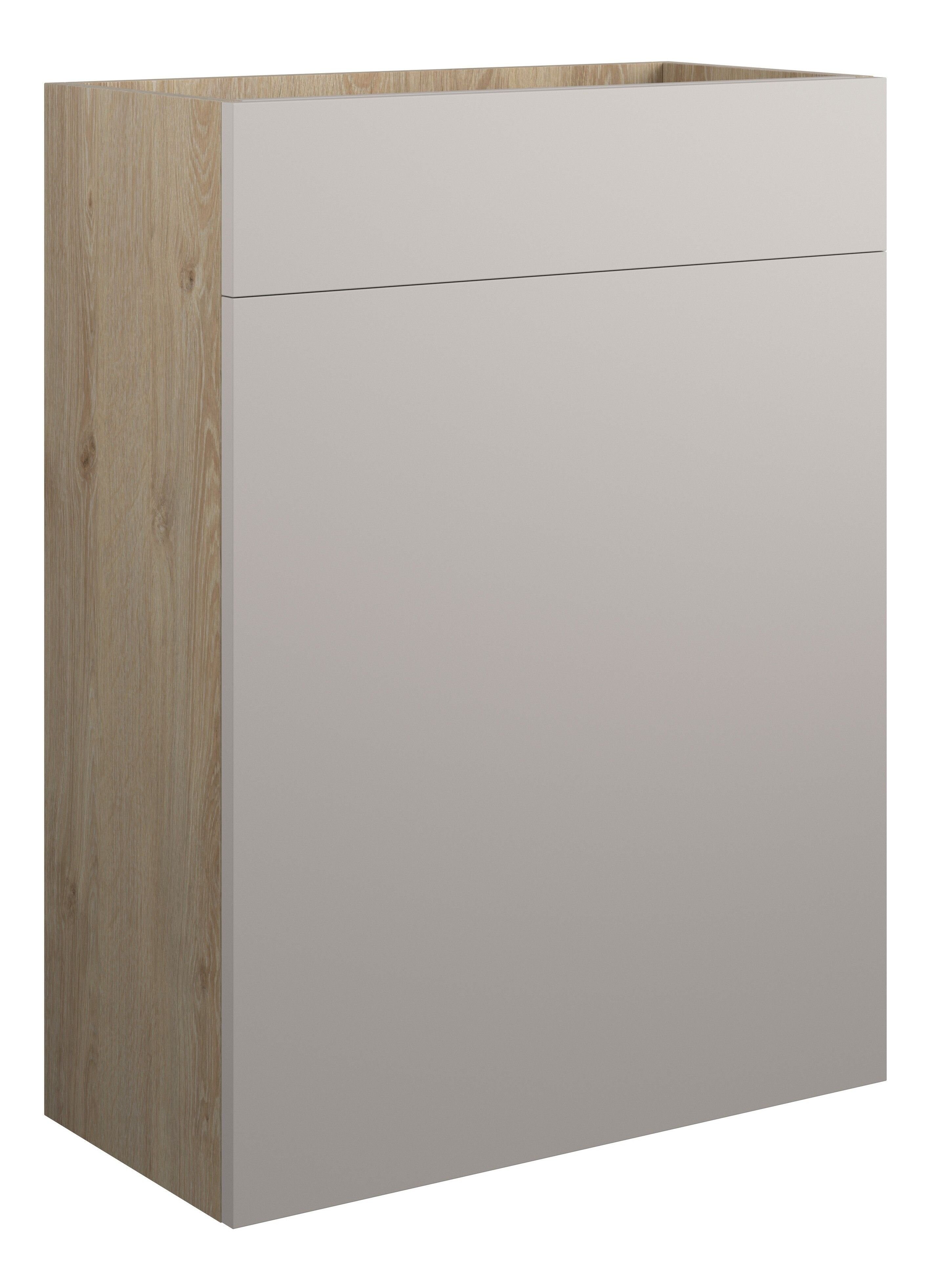 Adula Standard WC Unit 600mm Matt Dove Grey (Oak Cabinet) [PLUM110562]