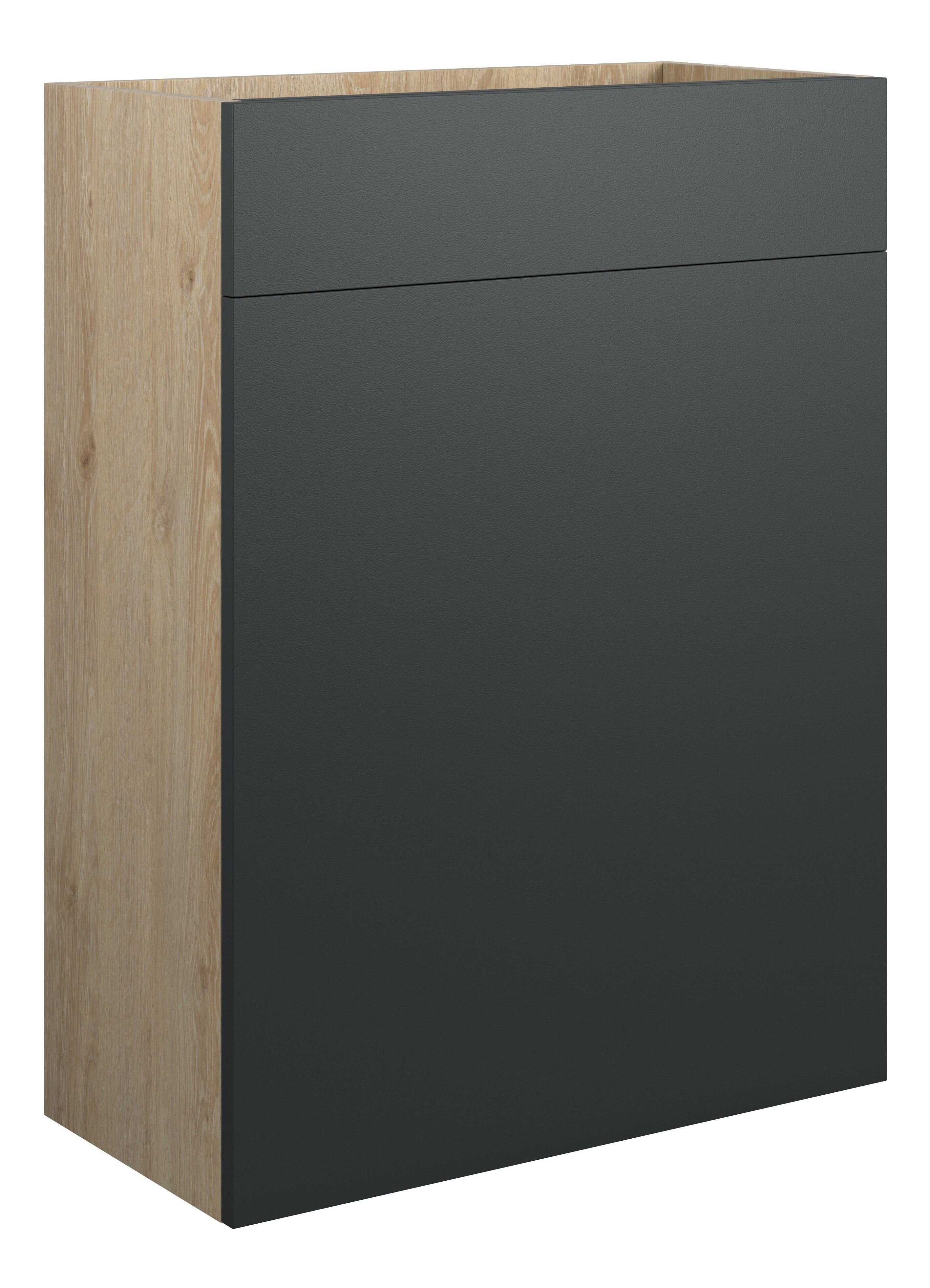 Adula Standard WC Unit 600mm Matt Graphite Grey (Oak Cabinet) [PLUM110491]
