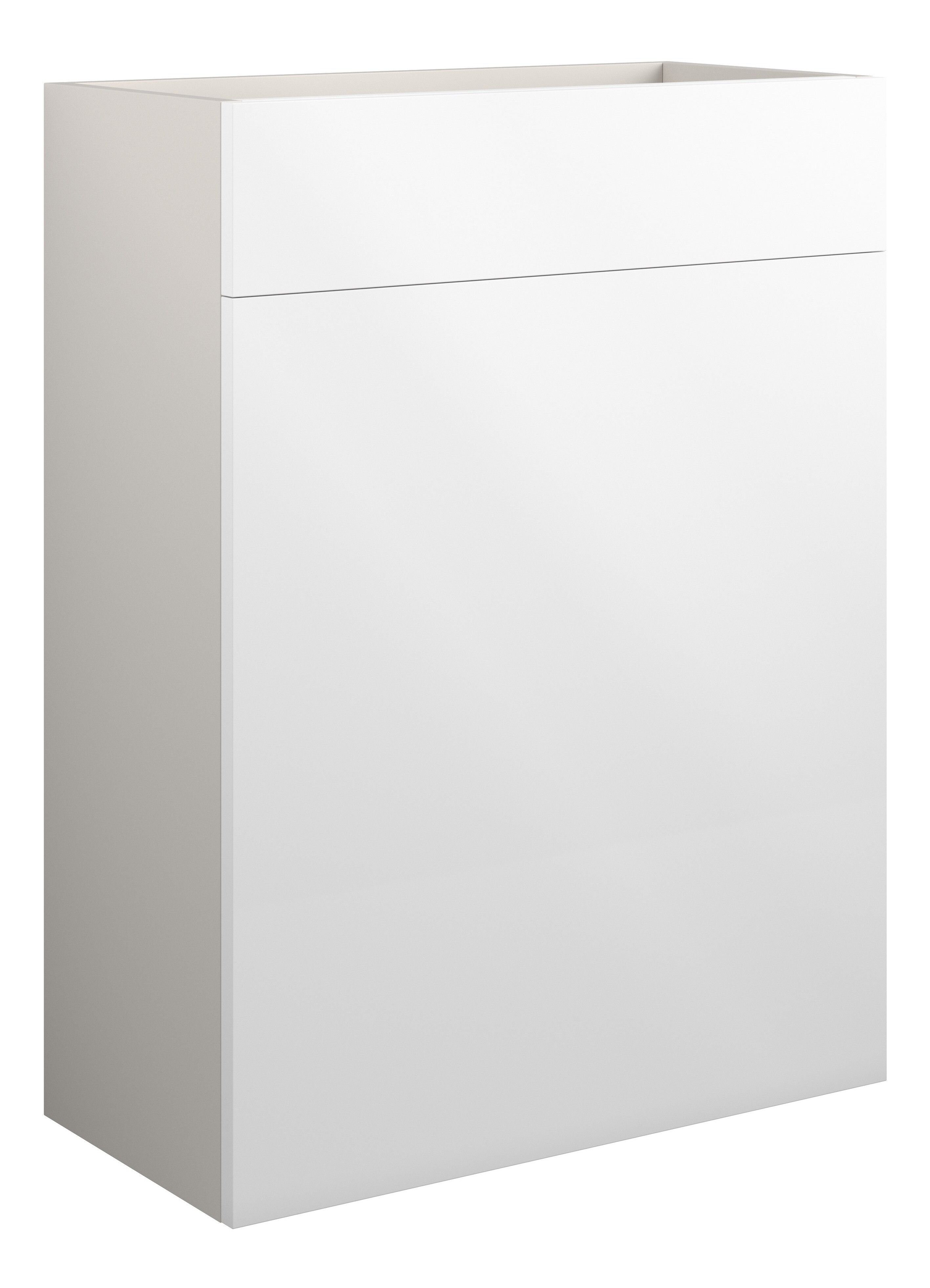 Adula Standard WC Unit 600mm White Gloss (Grey Cabinet) [PLUM110419]