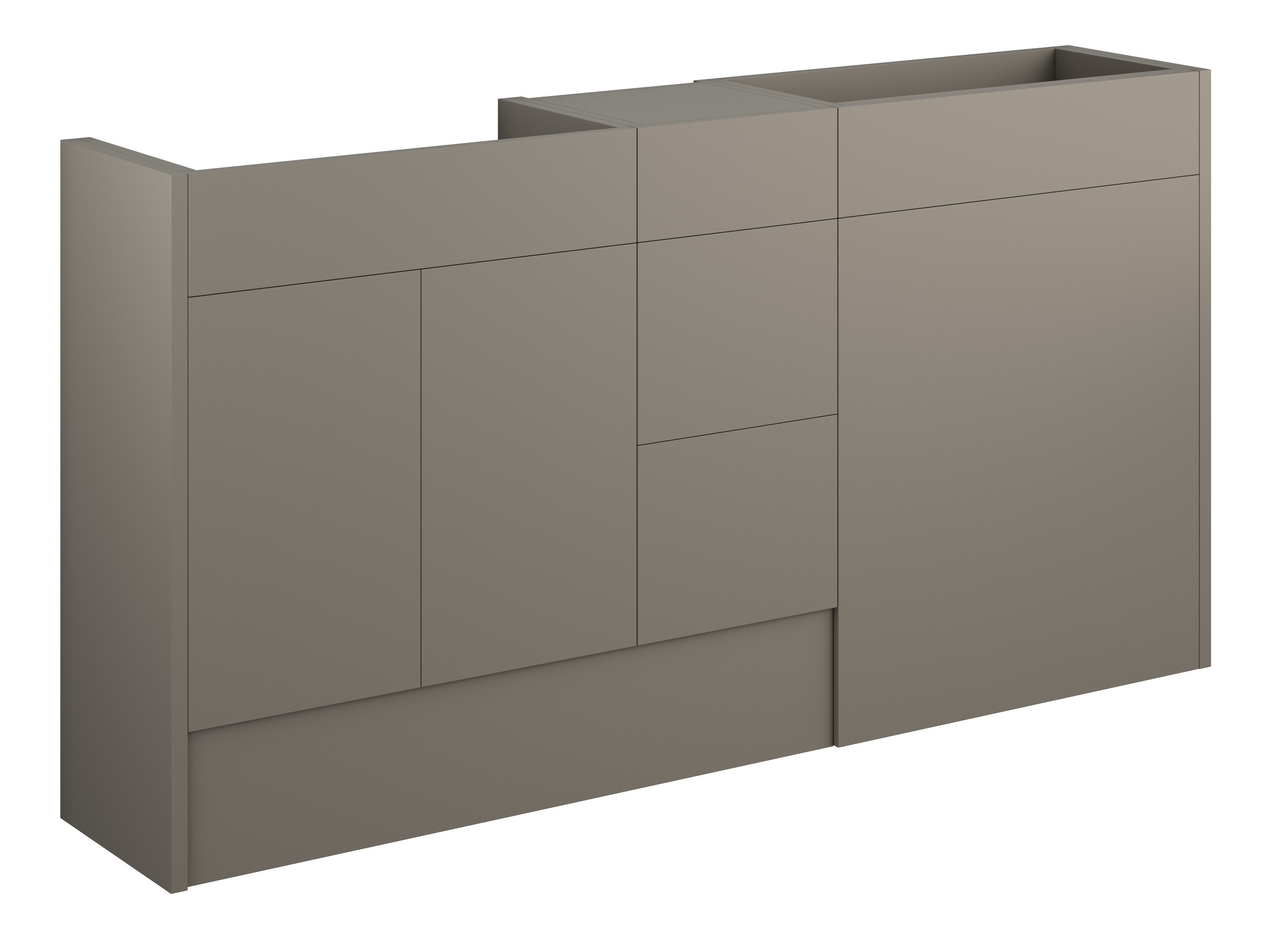 Adula Standard Basin & WC Unit with 3 Drawer Unit Pack 1536mm Matt Stone (Grey Cabinet) [PLUM110727]