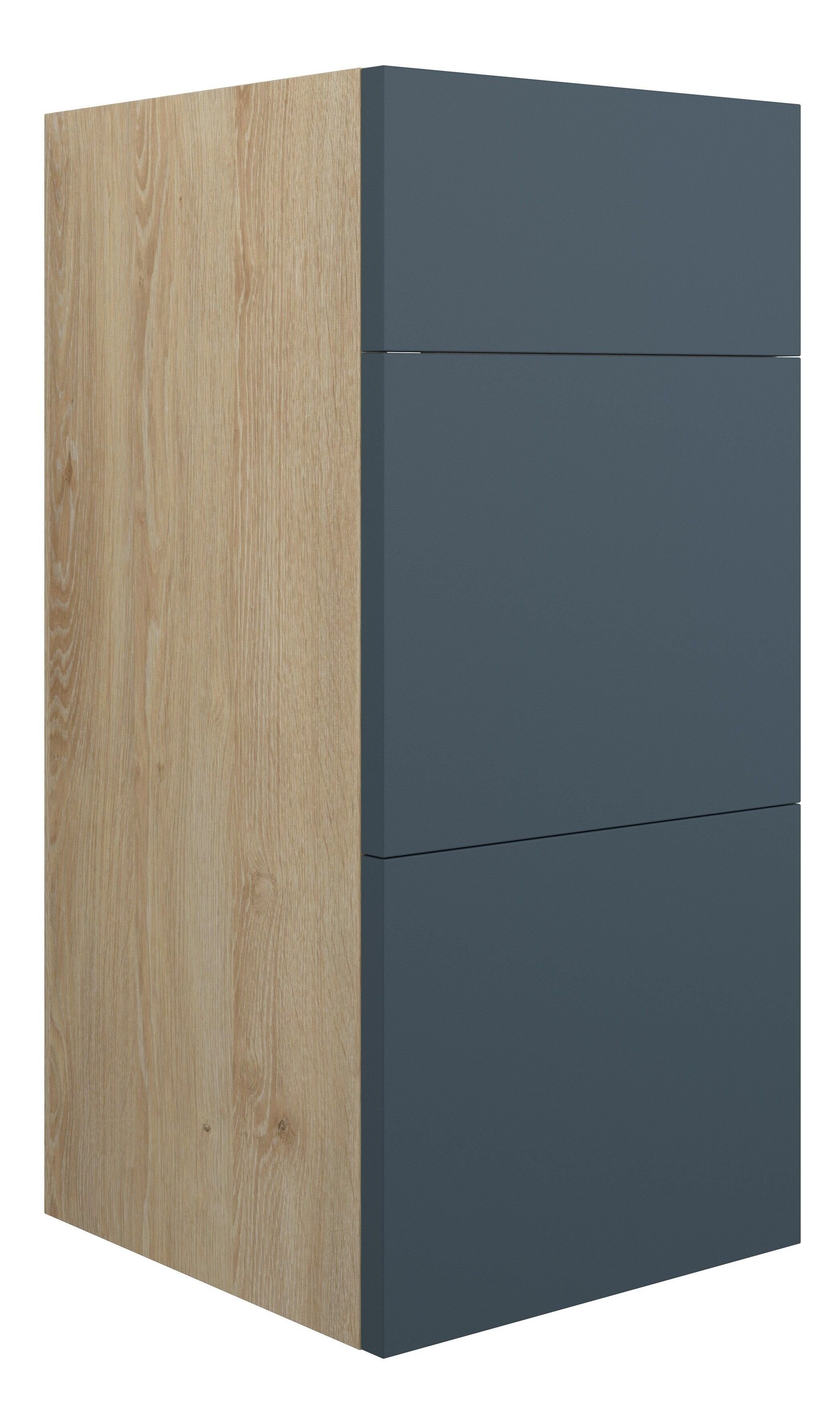 Adula Standard 3 Drawer Unit 300mm Matt Arley Blue (Oak Cabinet) [PLUM110890]