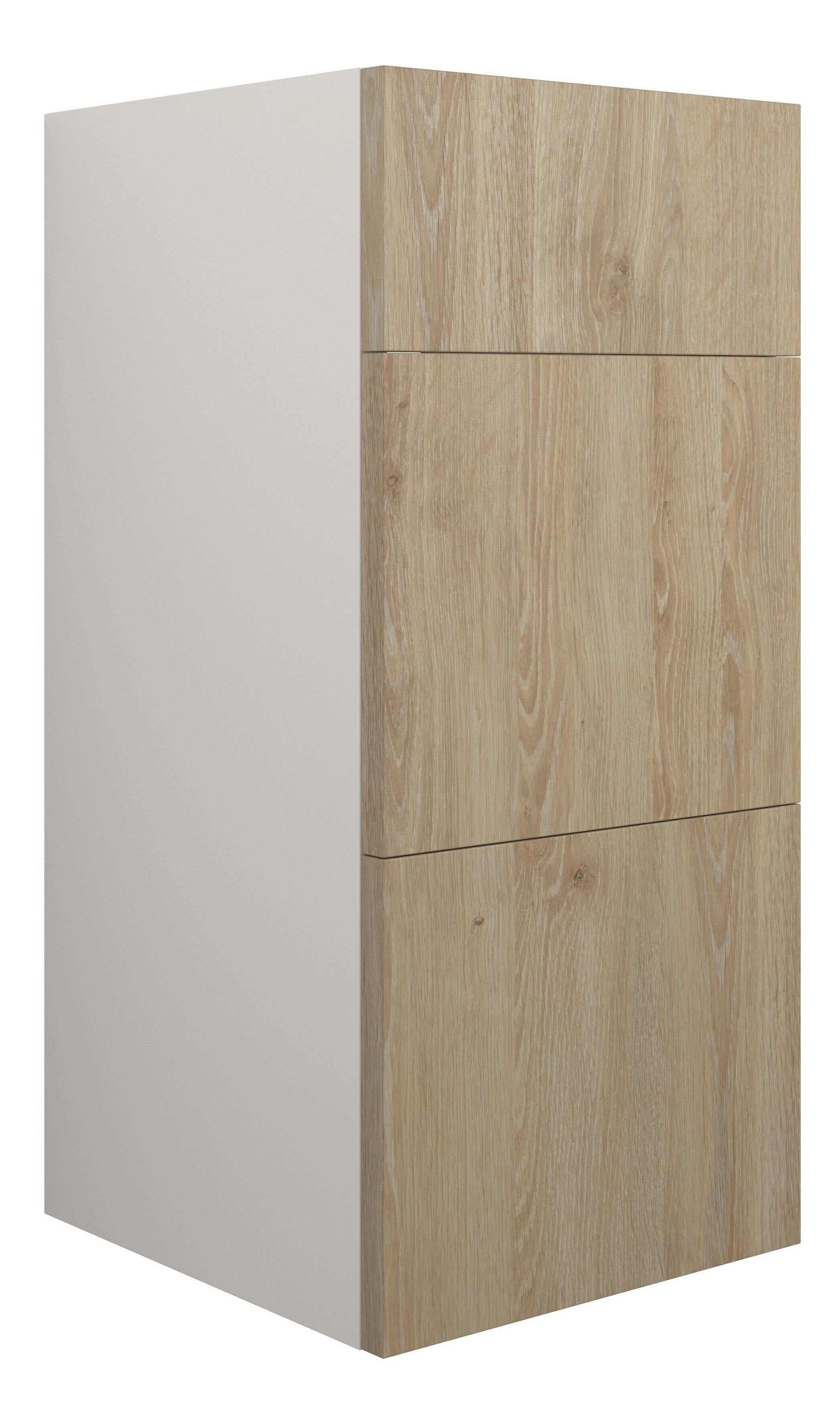 Adula Standard 3 Drawer Unit 300mm Havana Oak (Grey Cabinet) [PLUM110605]