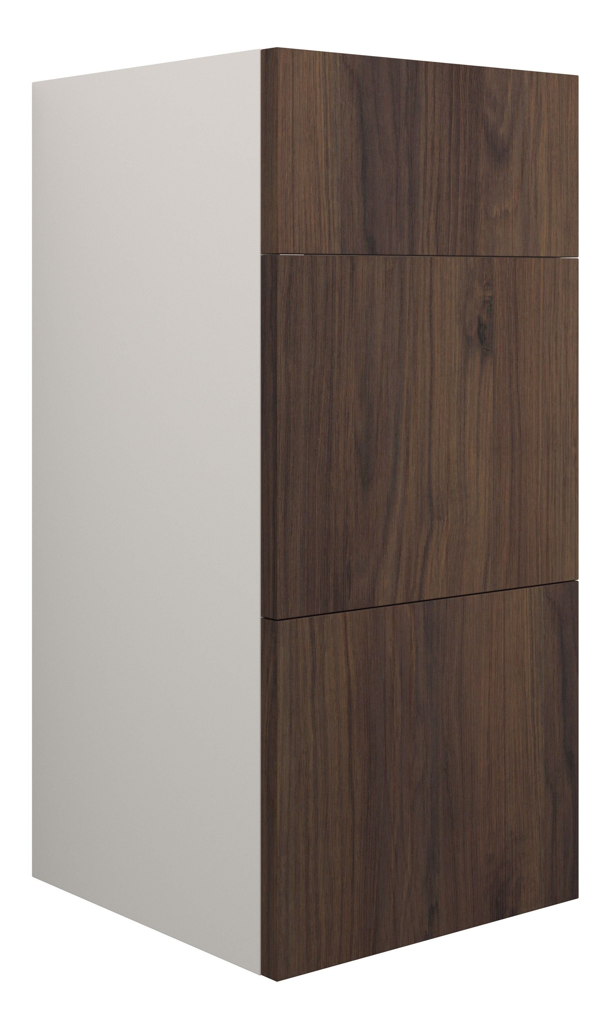 Adula Standard 3 Drawer Unit 300mm Warm Walnut (Grey Cabinet) [PLUM110818]