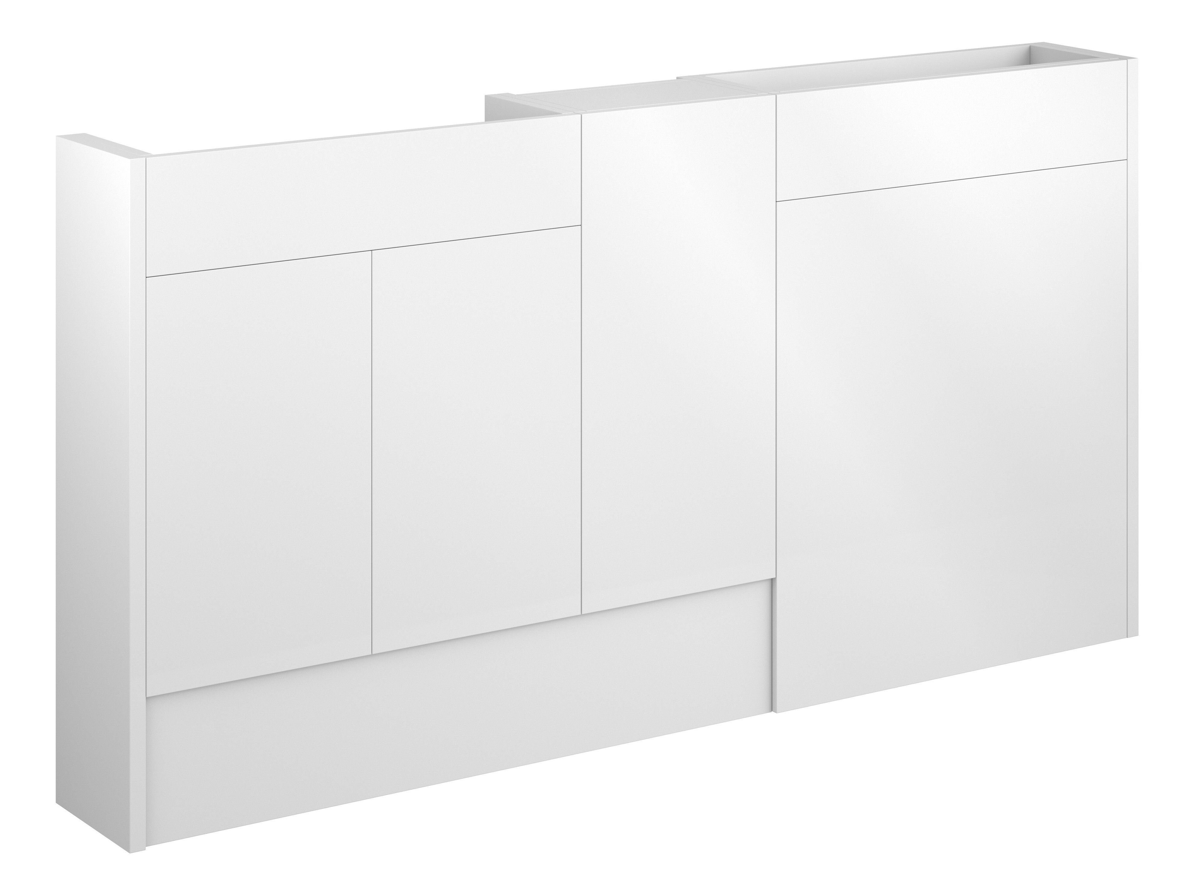 Adula Slim Basin & WC Unit with 1 Door Unit Pack 1536mm White Gloss (Grey Cabinet) [PLUM110440]