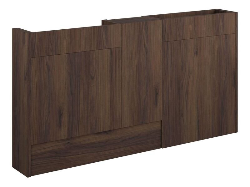 Adula Slim Basin & WC Unit with 1 Door Unit Pack 1536mm Warm Walnut (Oak Cabinet) [PLUM110867]