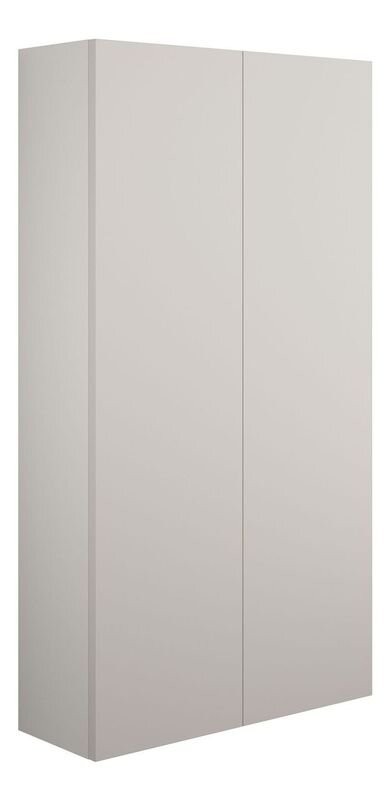 Adula Slim Wall Mounted Storage Unit (2 Door) 600mm Matt Dove Grey (Grey Cabinet) [PLUM110570]