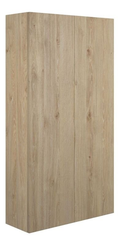 Adula Slim Wall Mounted Storage Unit (2 Door) 600mm Havana Oak (Oak Cabinet) [PLUM110642]