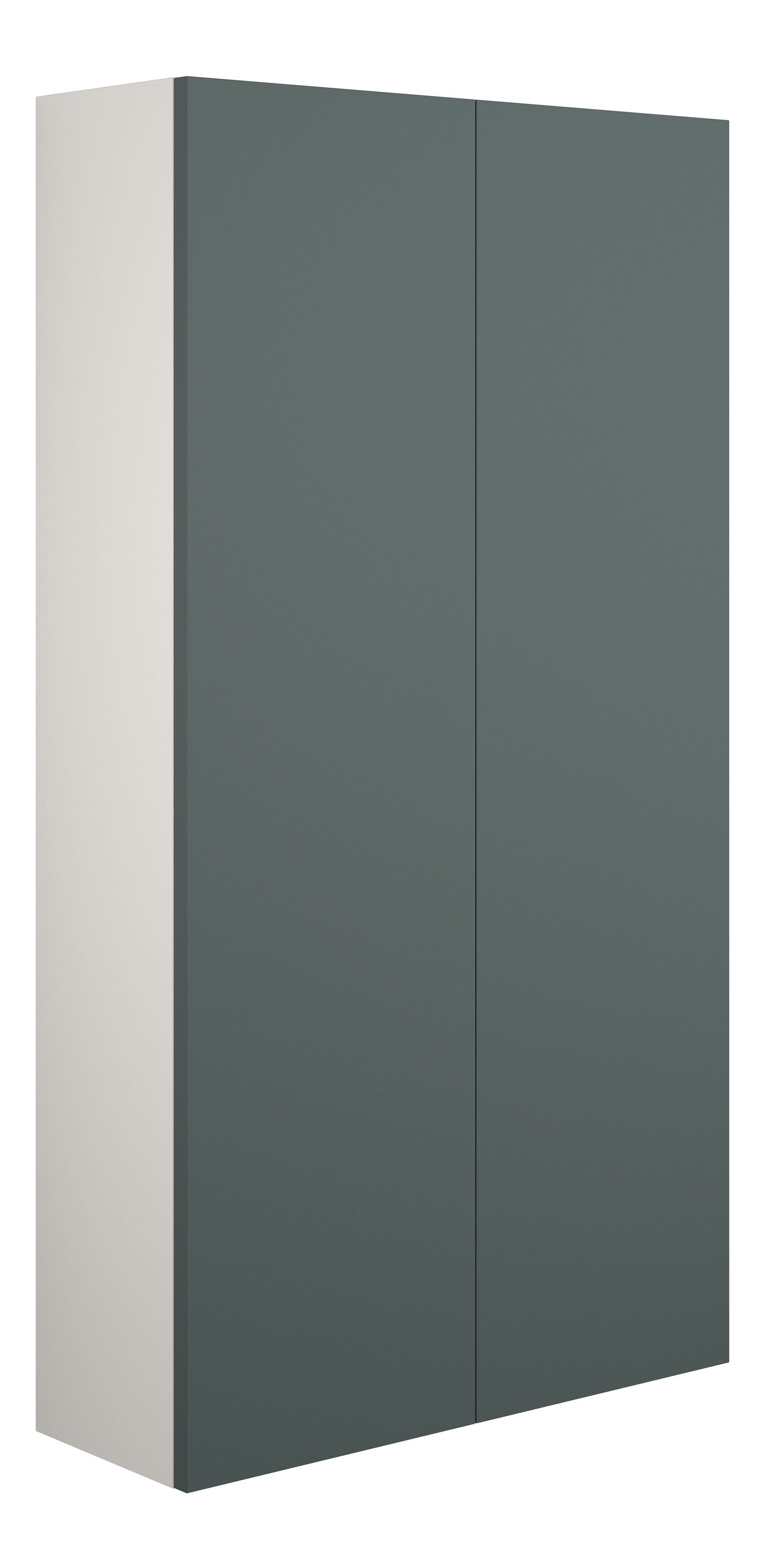 Adula Slim Wall Mounted Storage Unit (2 Door) 600mm Matt Green (Grey Cabinet) [PLUM110783]