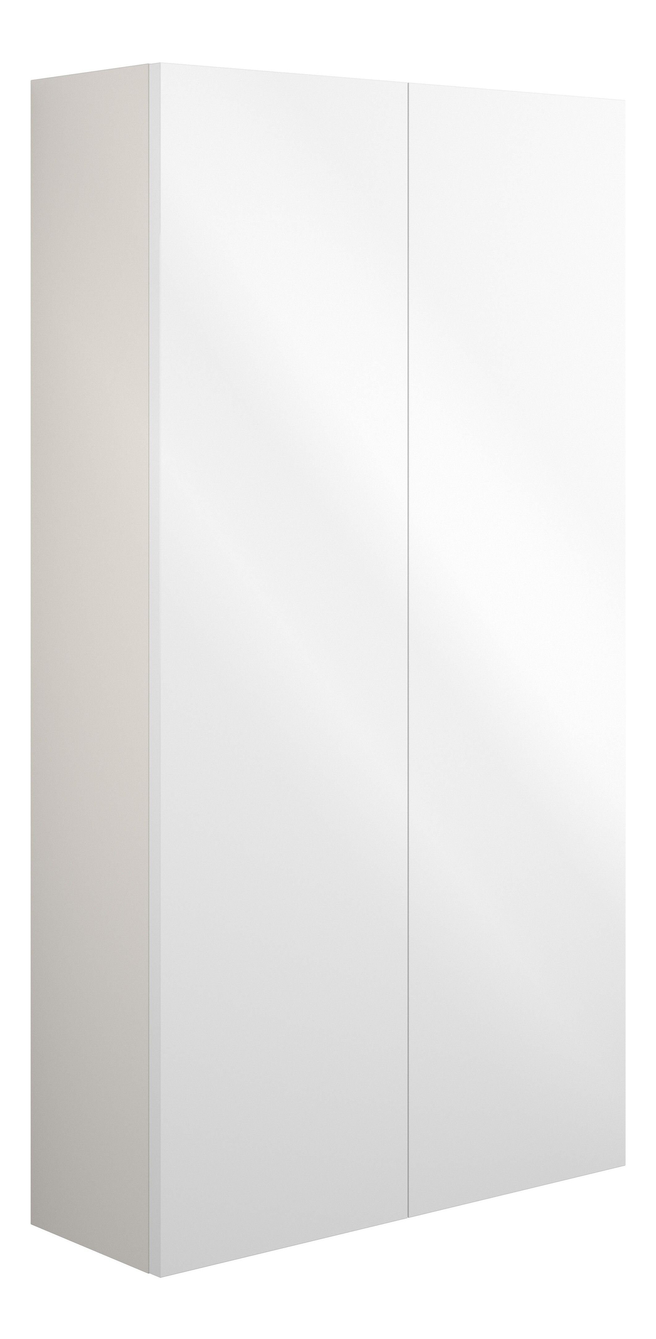 Adula Slim Wall Mounted Storage Unit (2 Door) 600mm White Gloss (Grey Cabinet) [PLUM110428]
